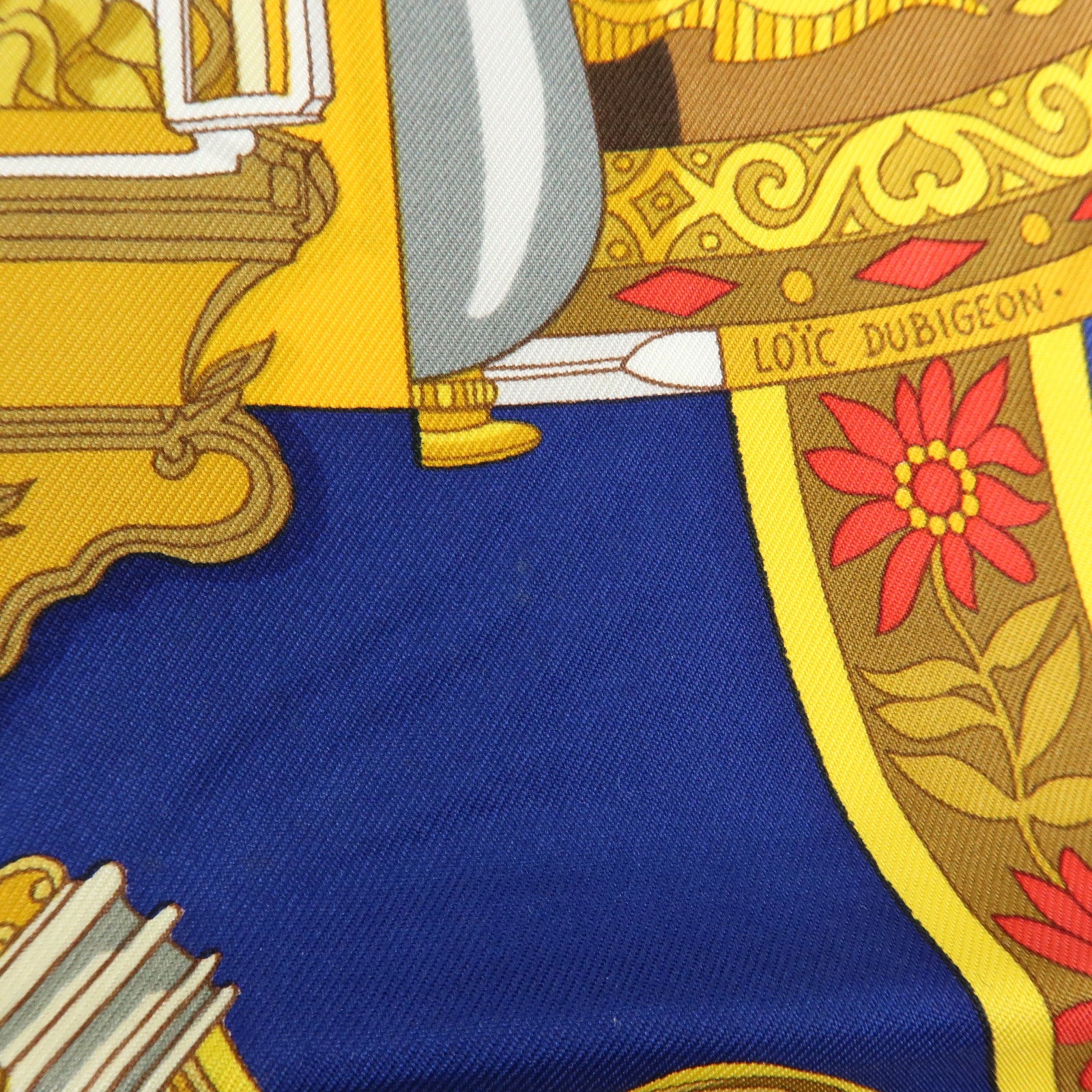 HERMES Carre 90 Silk 100% Scarf IN SALZBURG Blue Gold