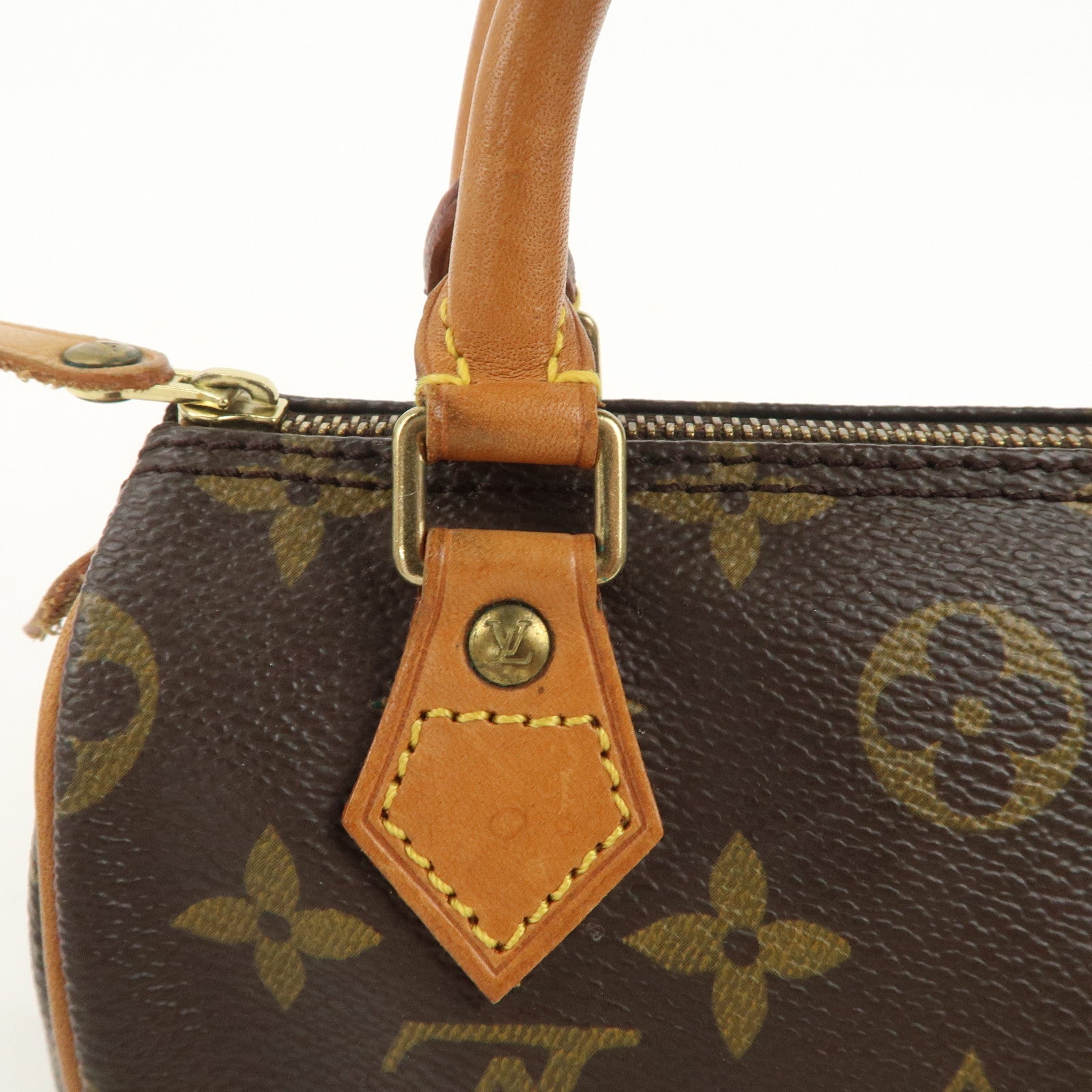 Louis Vuitton Monogram Mini Speedy Hand Bag Boston Bag Brown M41534