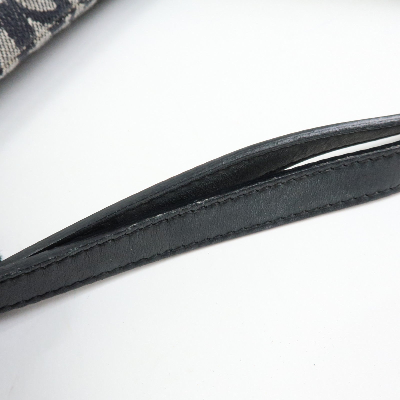 Christian Dior Trotter Saddle Jacquard Leather Shoulder Bag Black