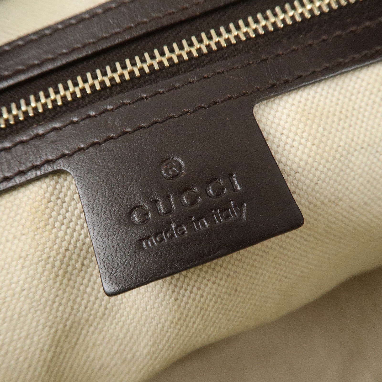 GUCCI Sherry GG Canvas Leather 2Way Tote Bag Beige Brown 257341 Used