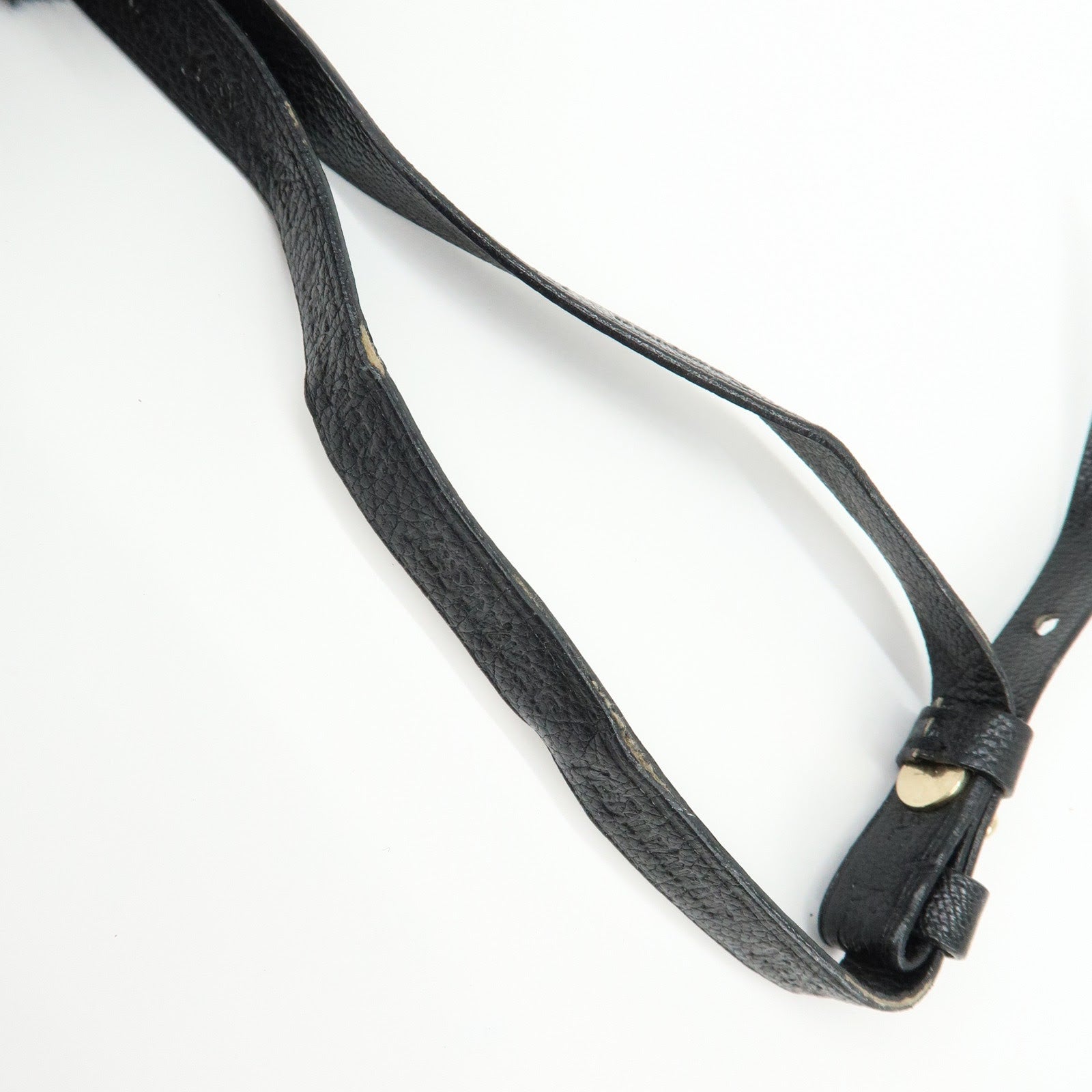 SAINT RAURENT PARIS Nadja Leather Shoulder Pouch Flower Motif Black