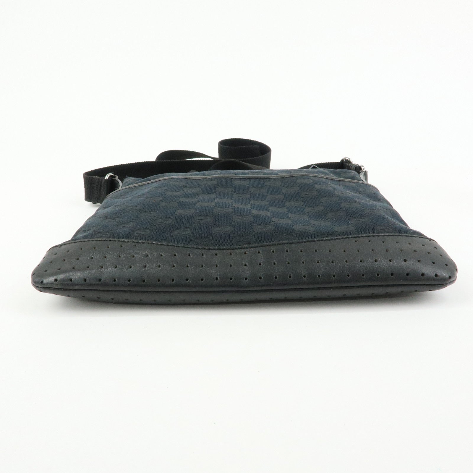 GUCCI GG Canvas Leather Shoulder Bag Crossbody Bag Black 145857