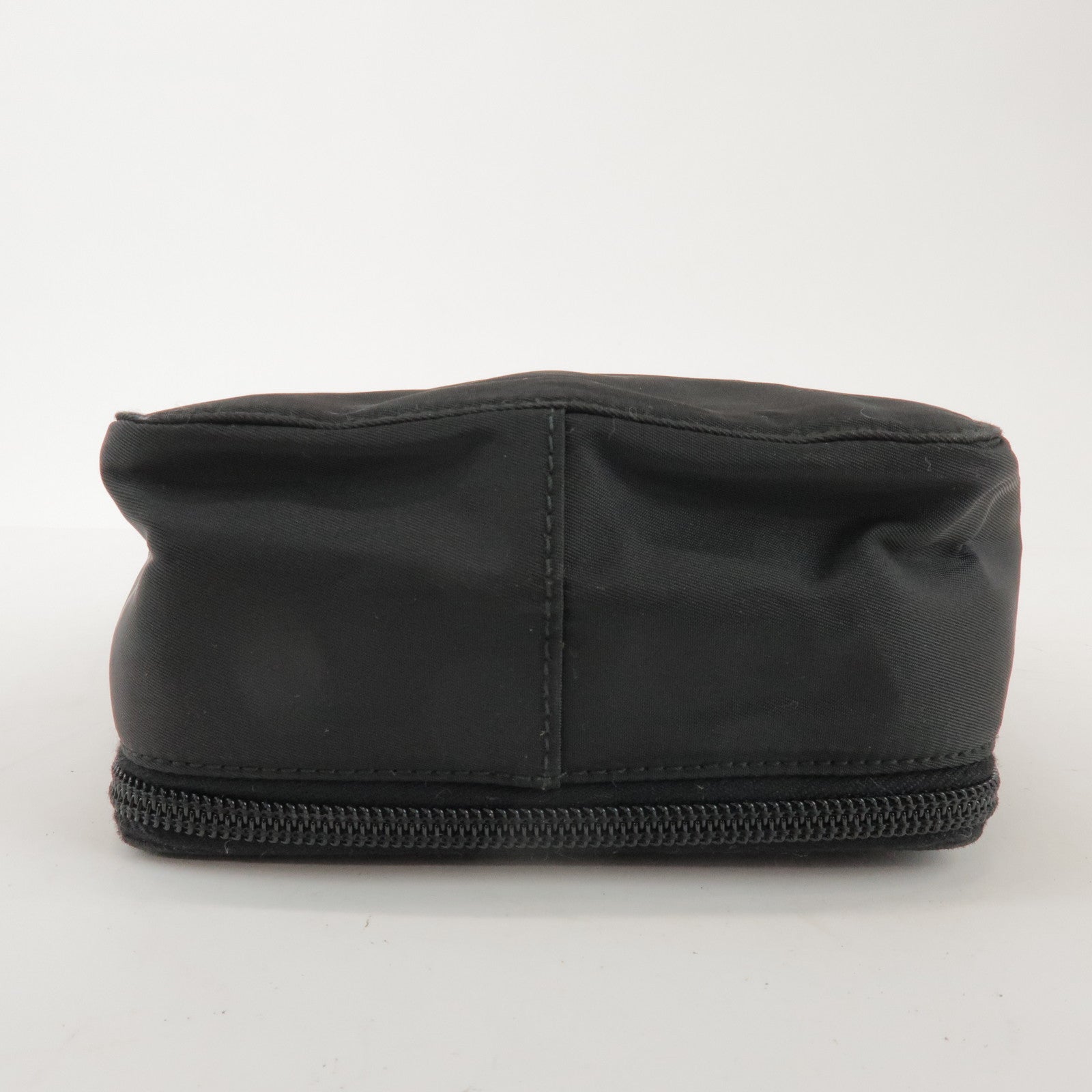 PRADA Triangle Logo Nylon Leather Crossbody Bag Shoulder Bag Black