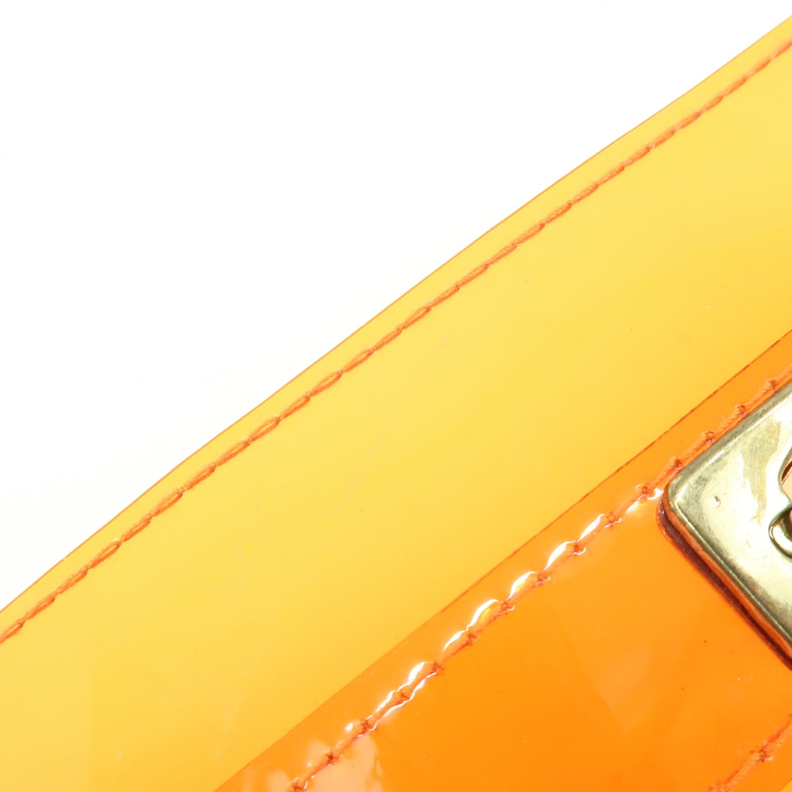 HERMES Kelly Vinyl Hand Bag SOUVENIR DE L'EXPOSITION Orange