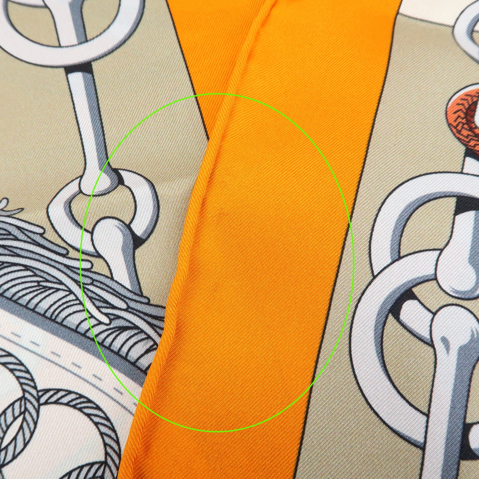 HERMES Carre 90 Silk 100% Scarf Cliquetis Orange Gray