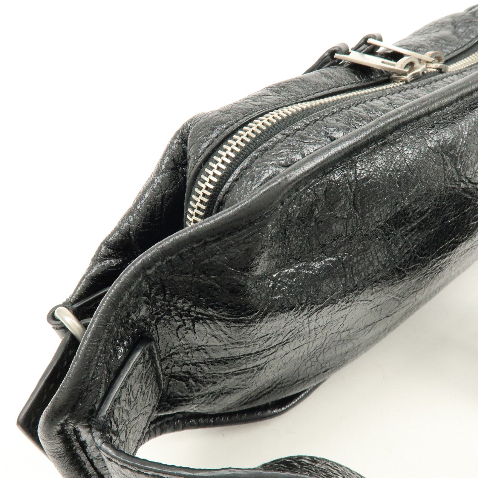 BALENCIAGA Neo Lift Leather Waist Bag Body Bag Style Black 542013