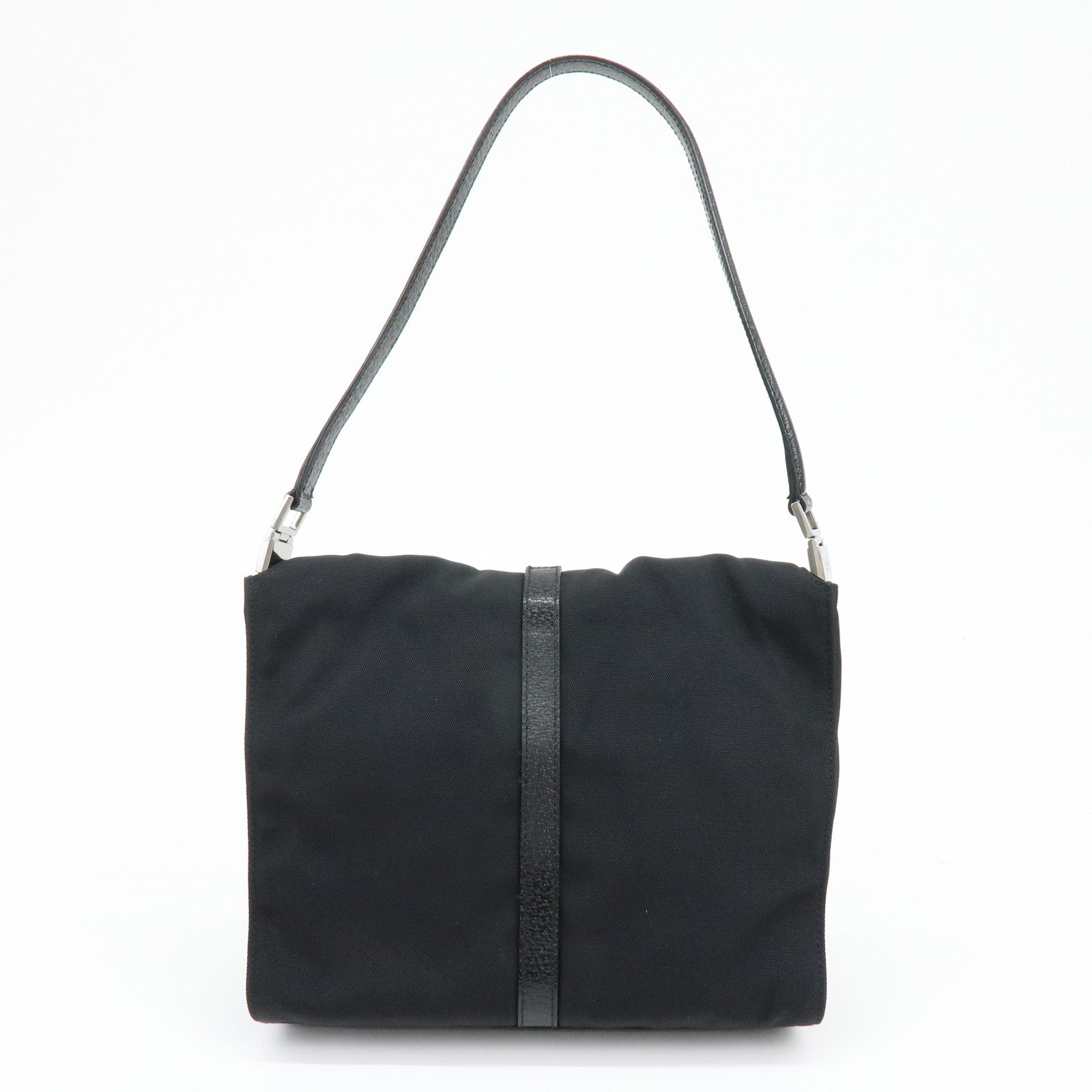 GUCCI Jackie Canvas Leather Shoulder Bag Hand Bag Black 001・3734