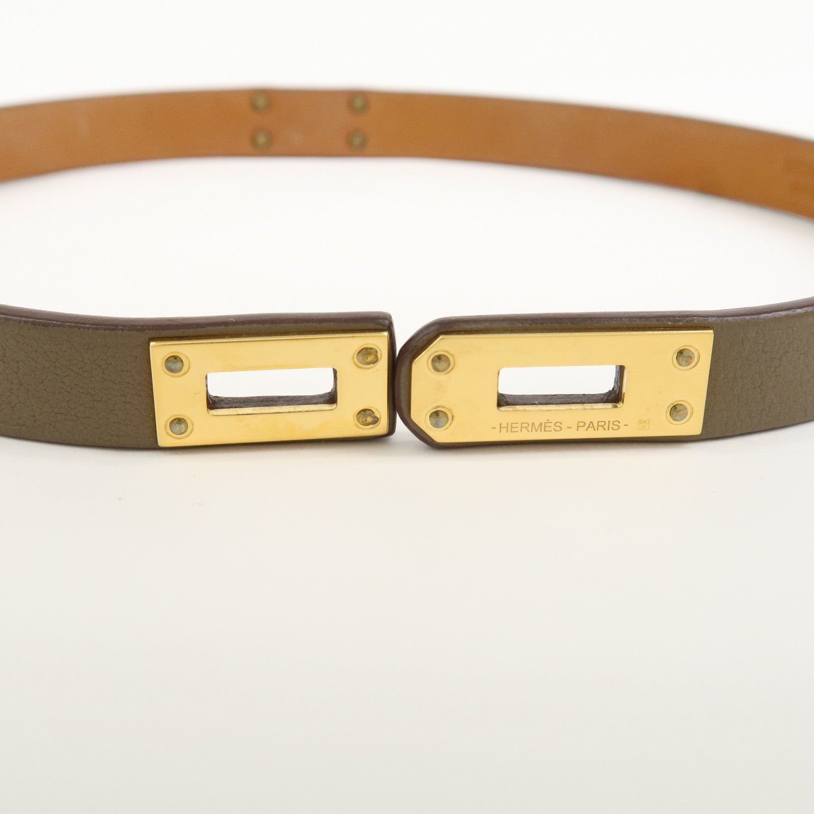 HERMÈS Mini Kelly Double Tour Leather Bracelet Greige