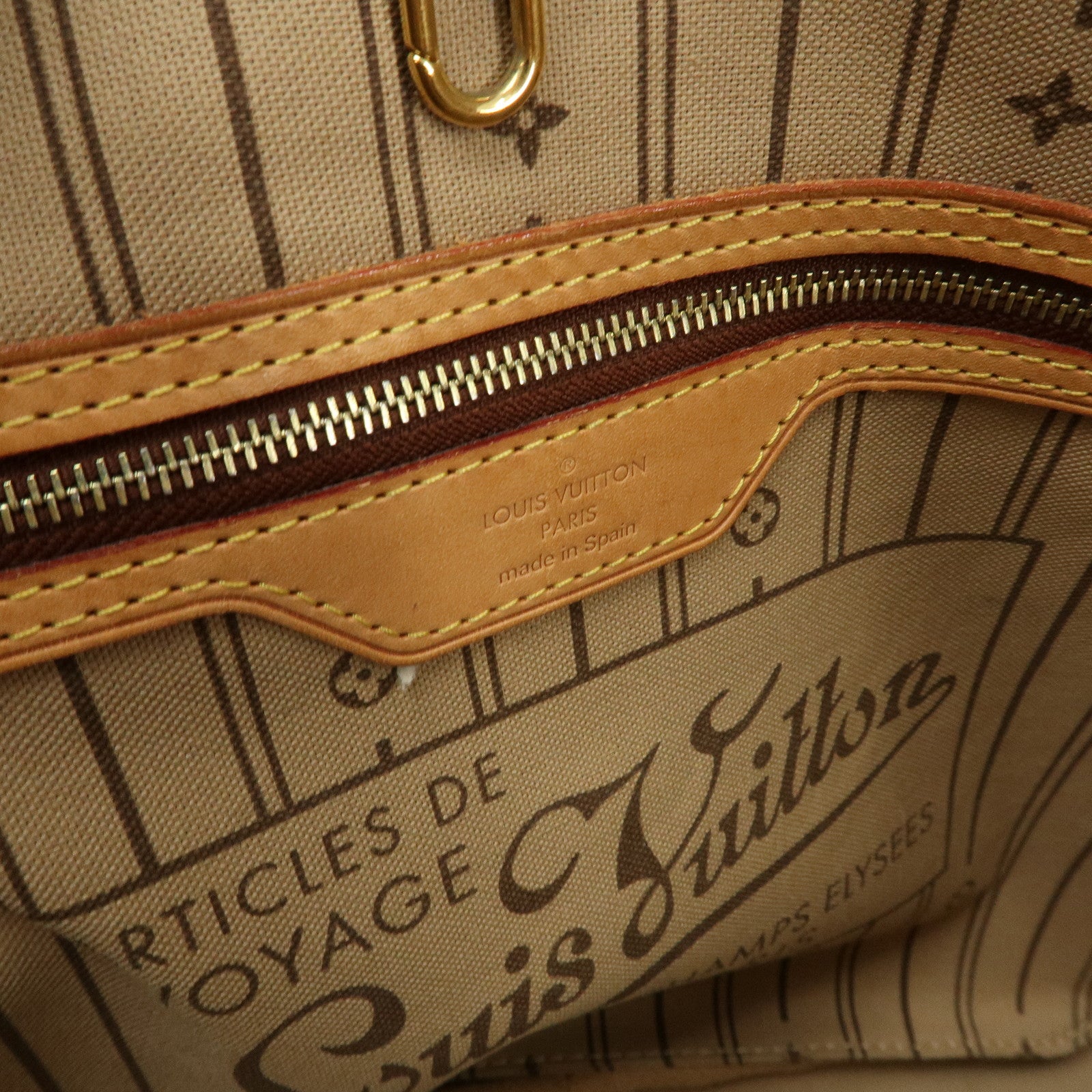 Louis Vuitton Monogram Neverfull MM Tote Shoulder Bag Brown M40156