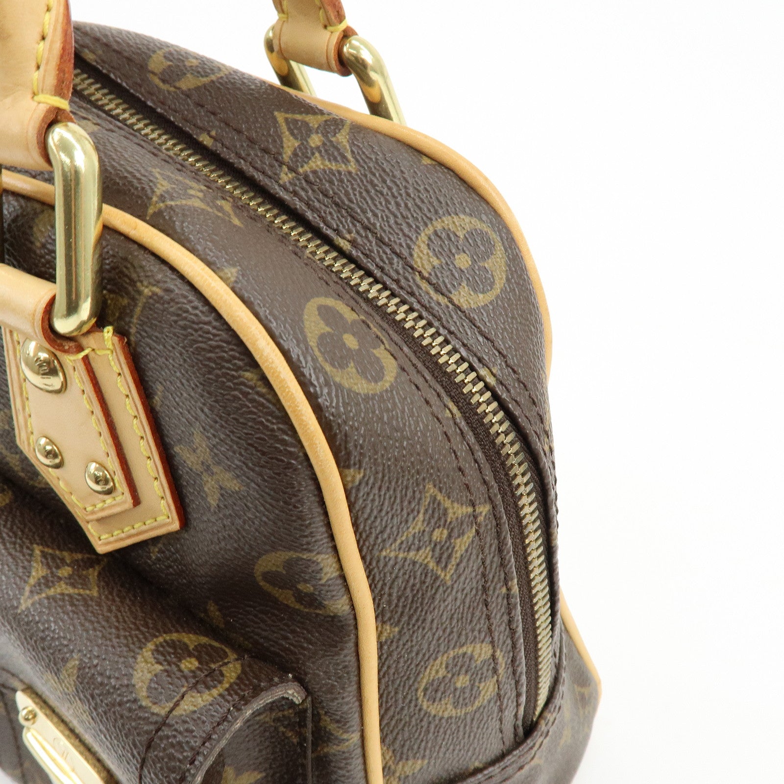 Louis Vuitton Monogram Manhattan PM Hand Bag Brown M40026