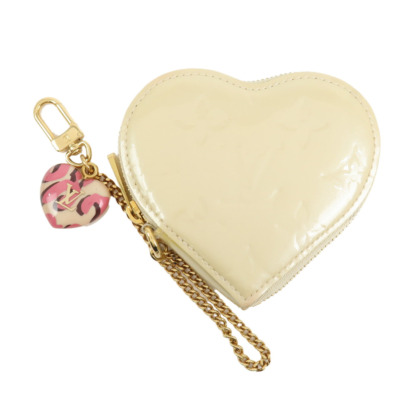 Louis Vuitton Monogram Vernis Porte Monnaie Coeur Ivory M91479
