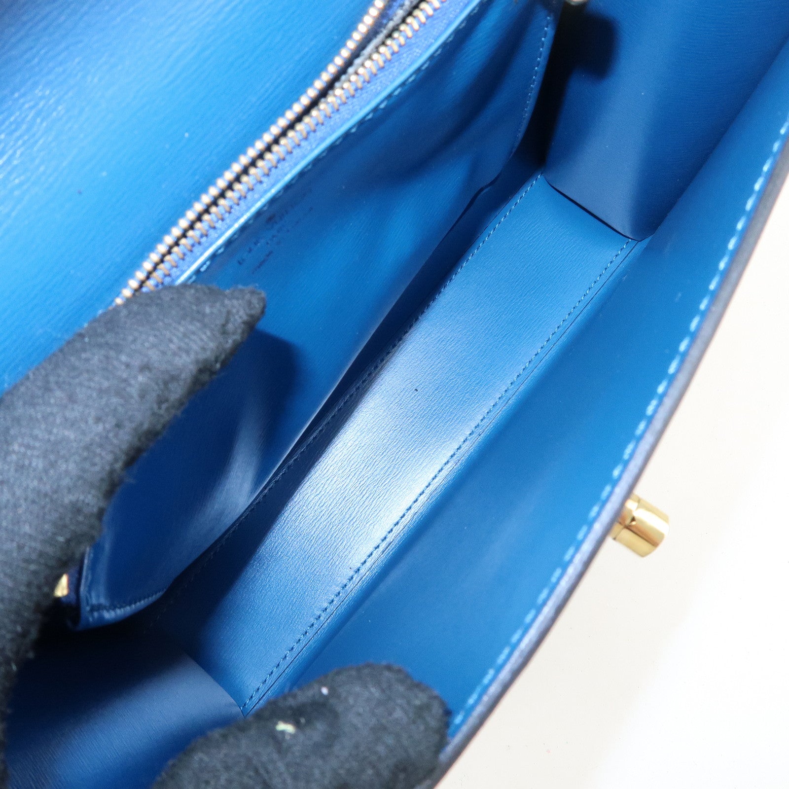 Louis Vuitton Epi Leather Malesherbes Hand Bag Toledo Blue M52375 Used