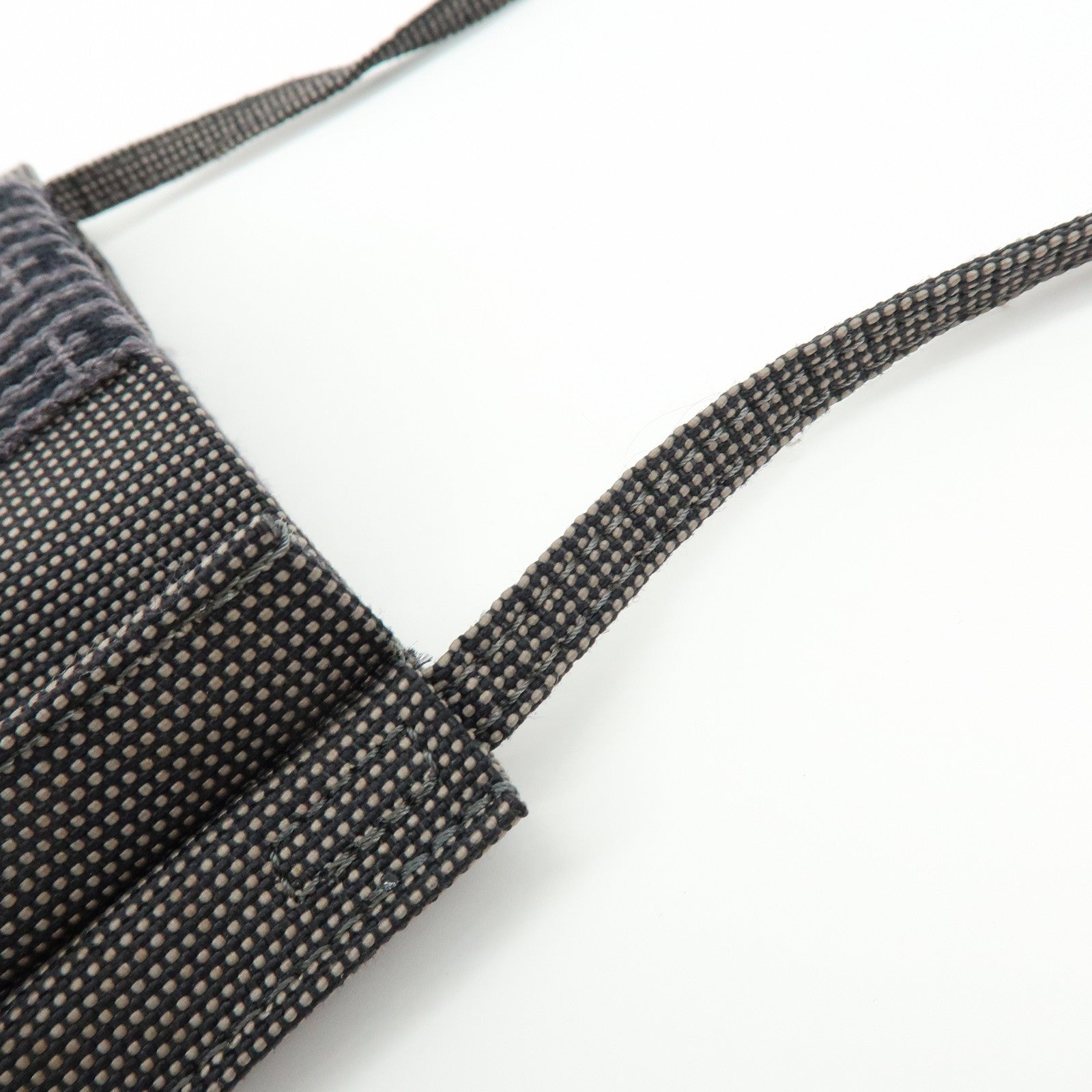 HERMES Airline Canvas Shoulder Bag Crossbody Bag Black