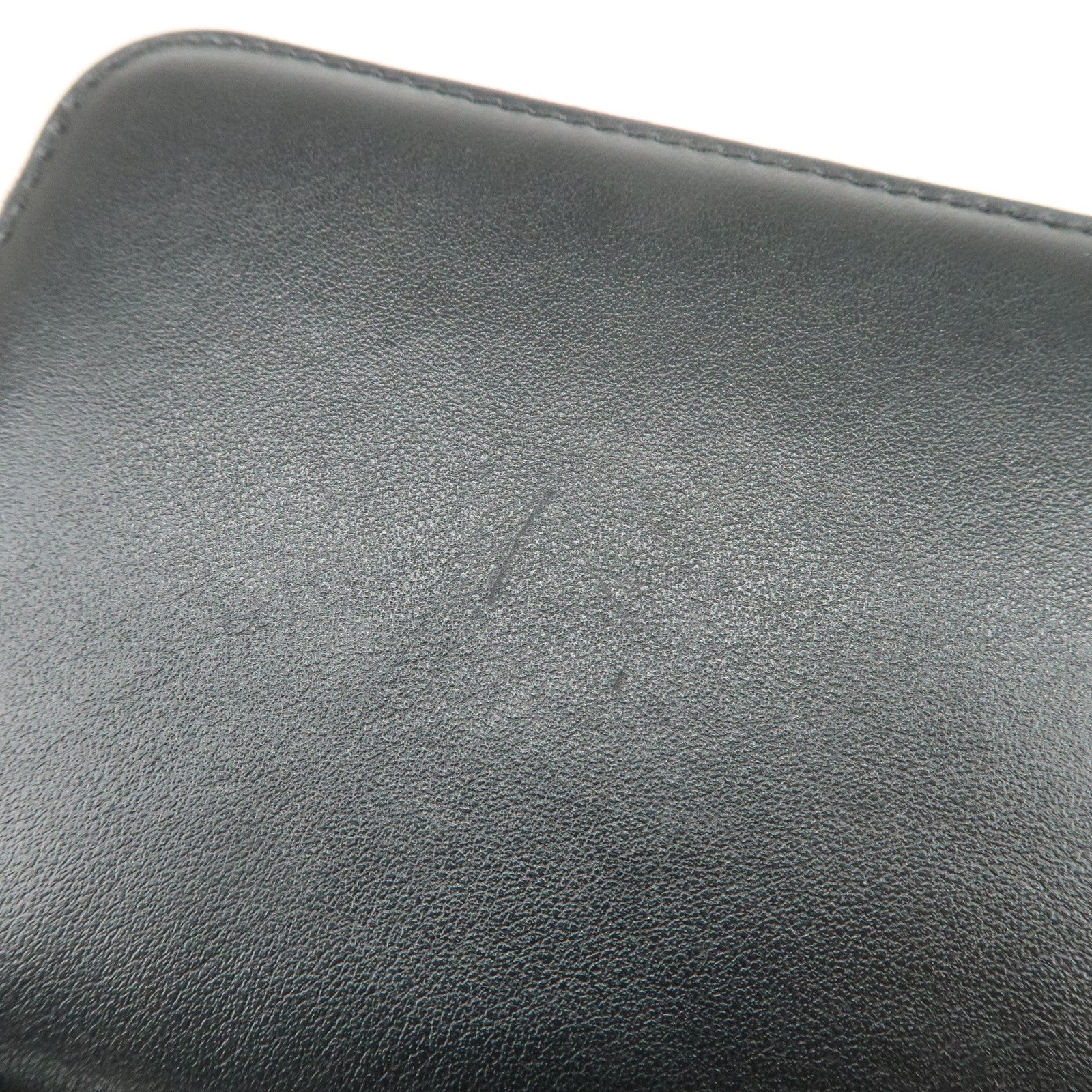 Chloe Logo Leather Round Zippy Long Wallet Black