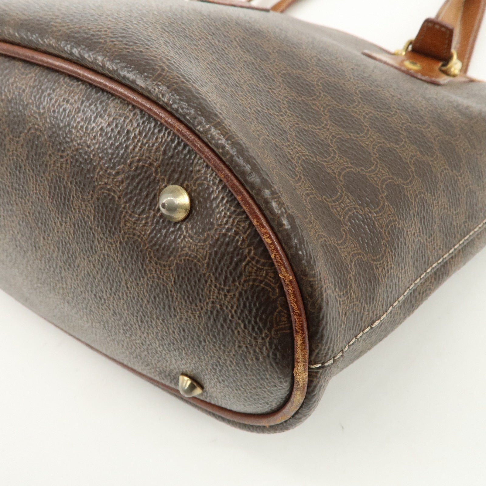 CELINE Macadam PVC Leather Tote Bag Shoulder Bag Brown