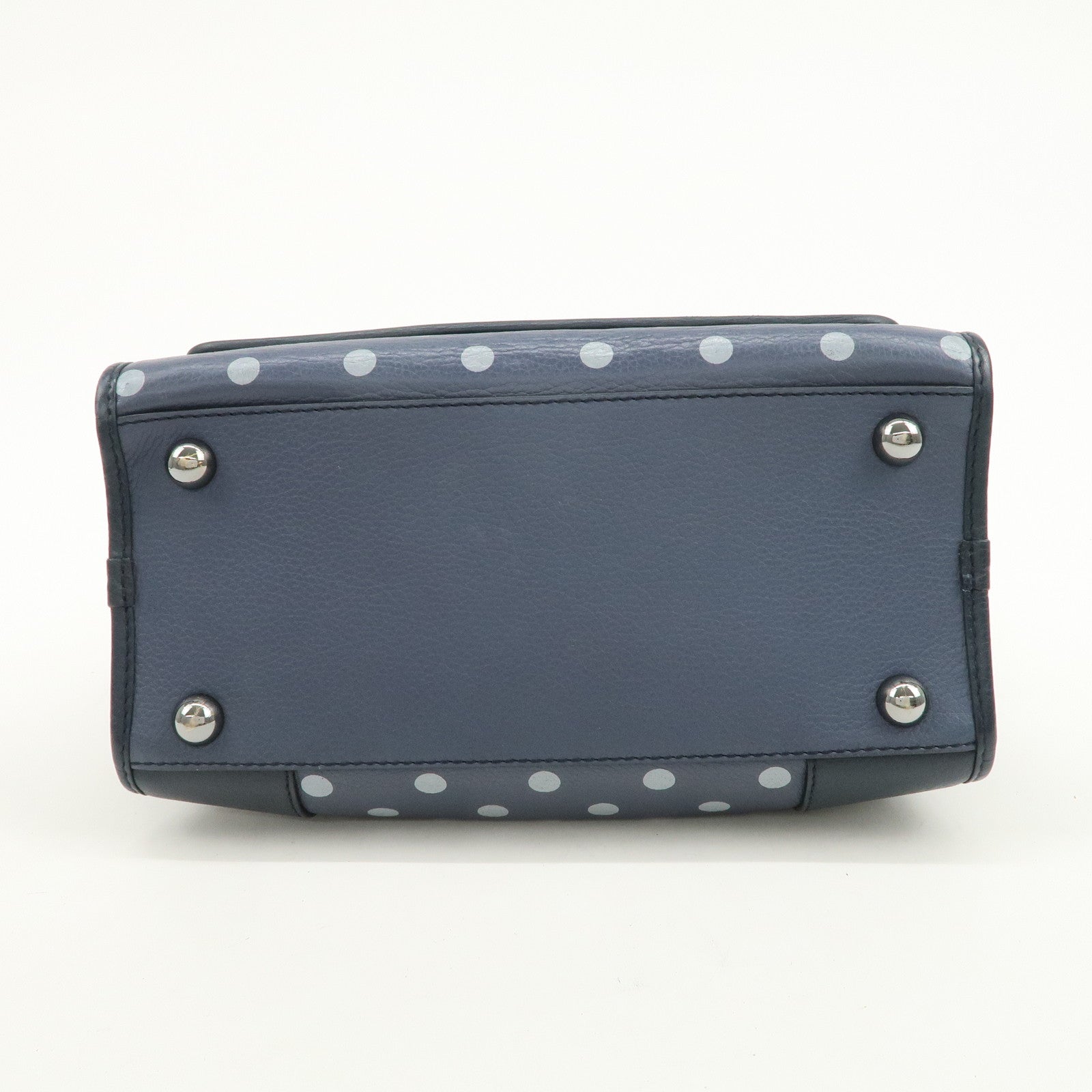 LOEWE Amazona Cruz Leather 2Way Bag Hand Bag Shoulder Bag Navy