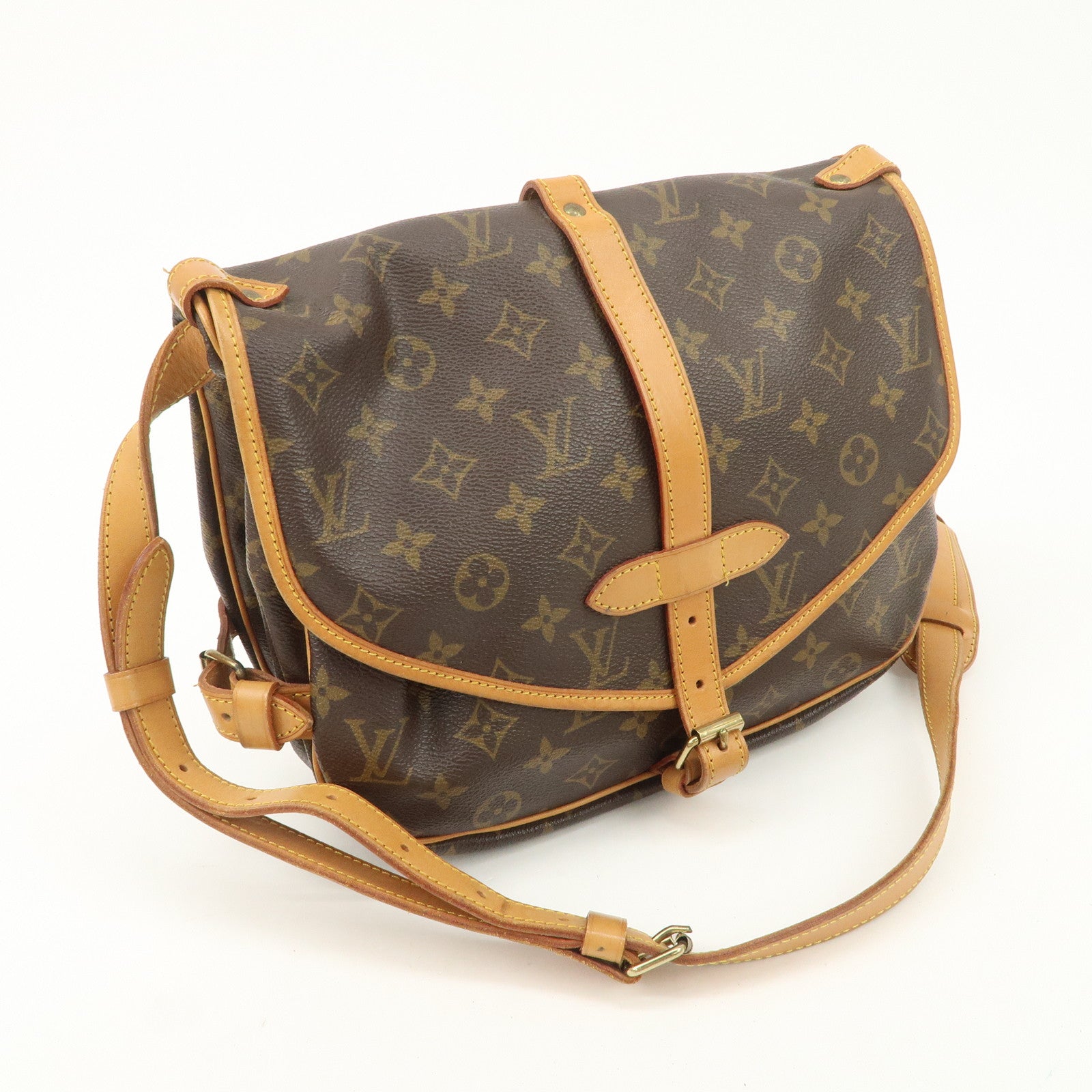 Louis Vuitton Monogram Saumur 30 Shoulder Bag Brown M42256