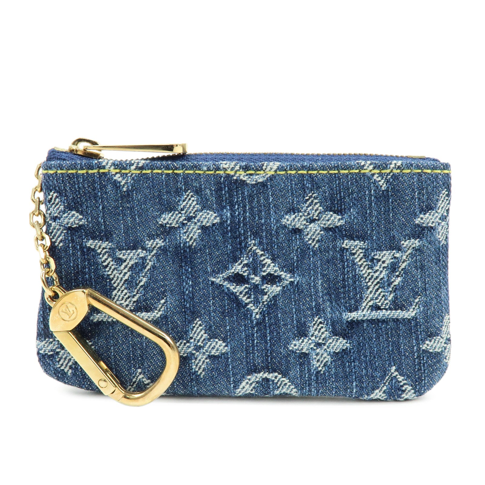 Louis Vuitton Monogram Denim Pochette Cles Coin Case Blue M95343