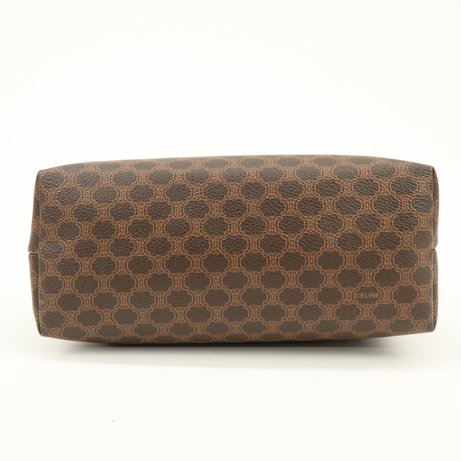 CELINE Macadam PVC Leather Pouch Cosmetic Pouch Brown