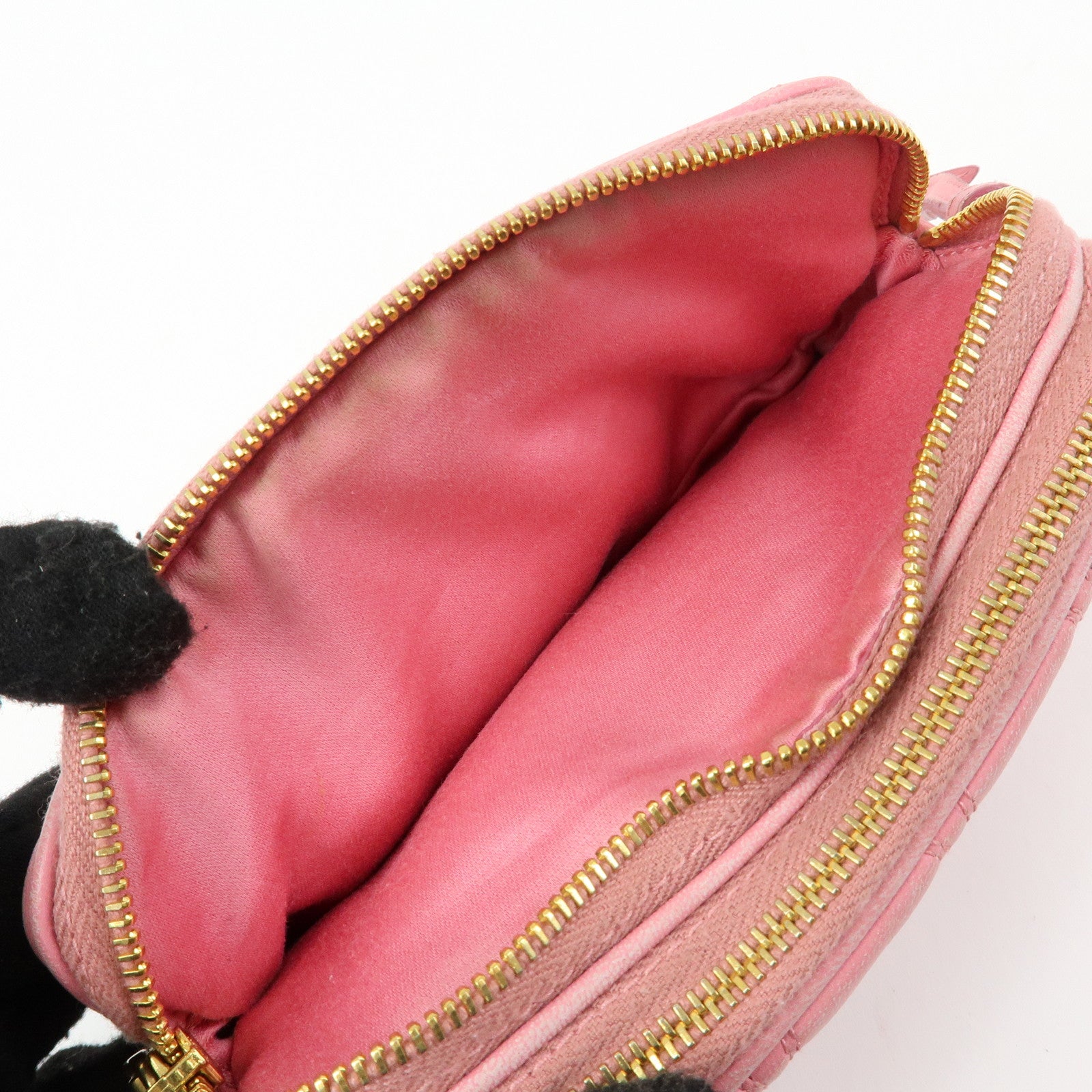 MIU MIU Nappa Leather Hand Bag Accessory Pouch Pink