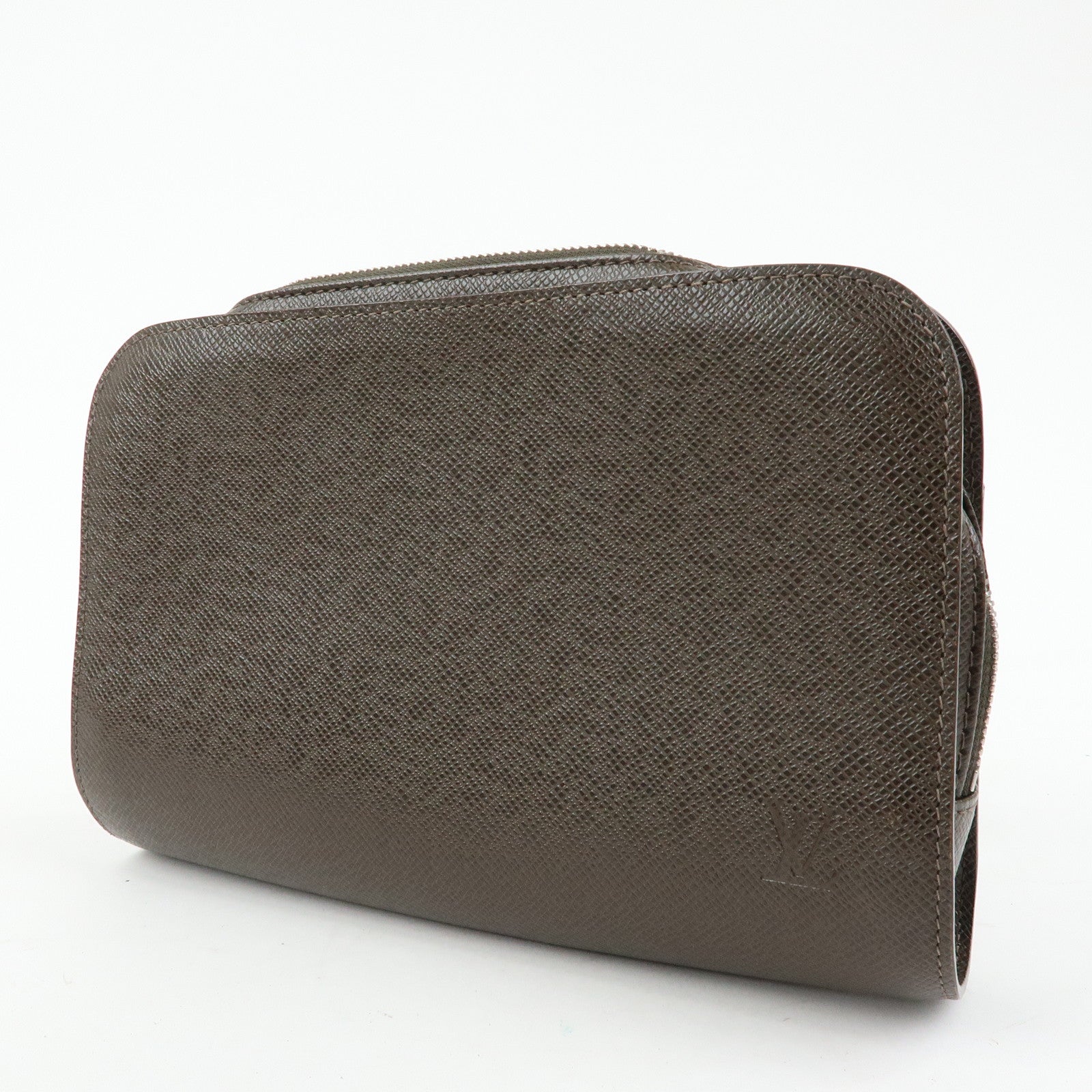Louis Vuitton Taiga Baikal Clutch Bag Pouch Brown Grizzly M30188