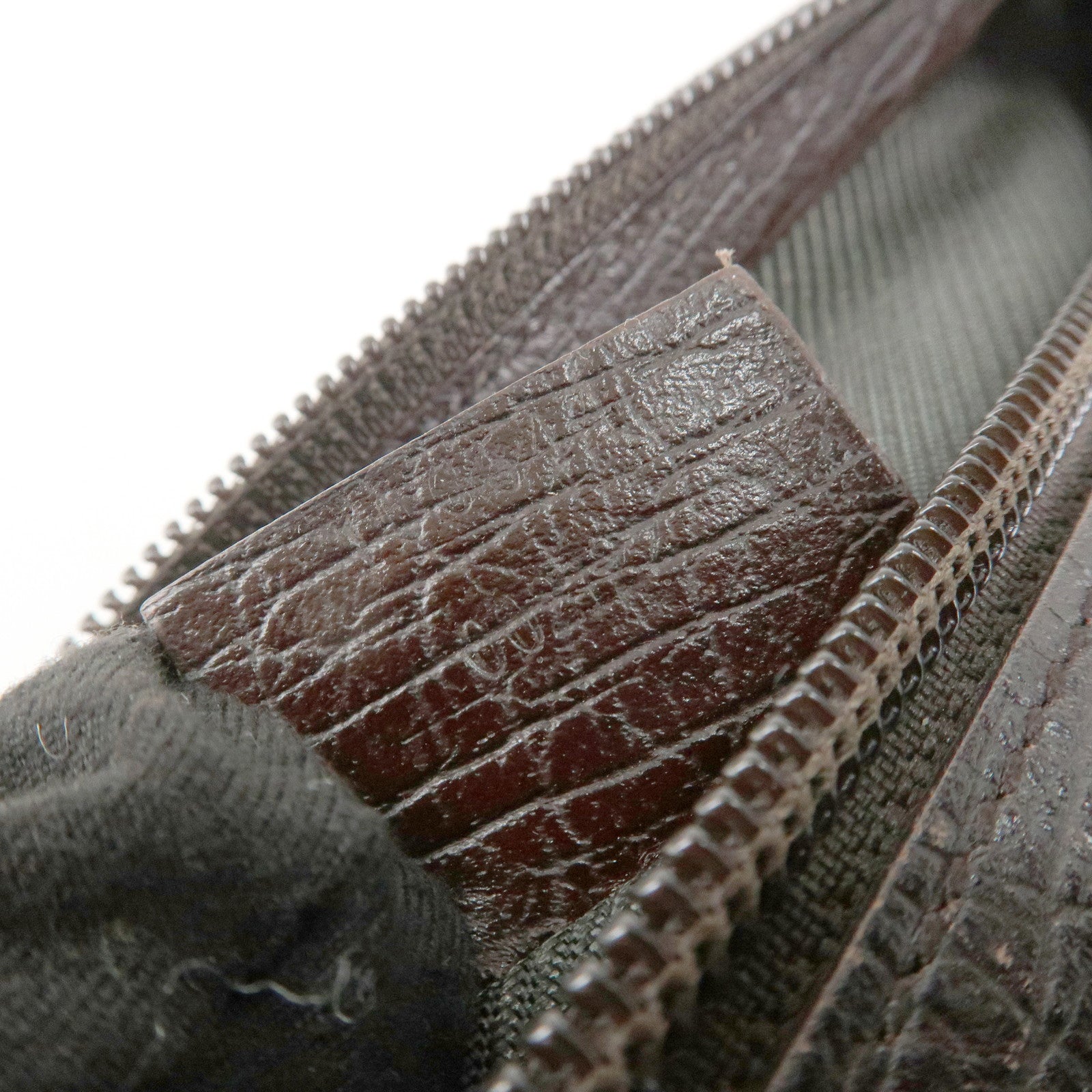 GUCCI Sherry Canvas Leather Pouch Hand Bag Beige Brown 106644 Used