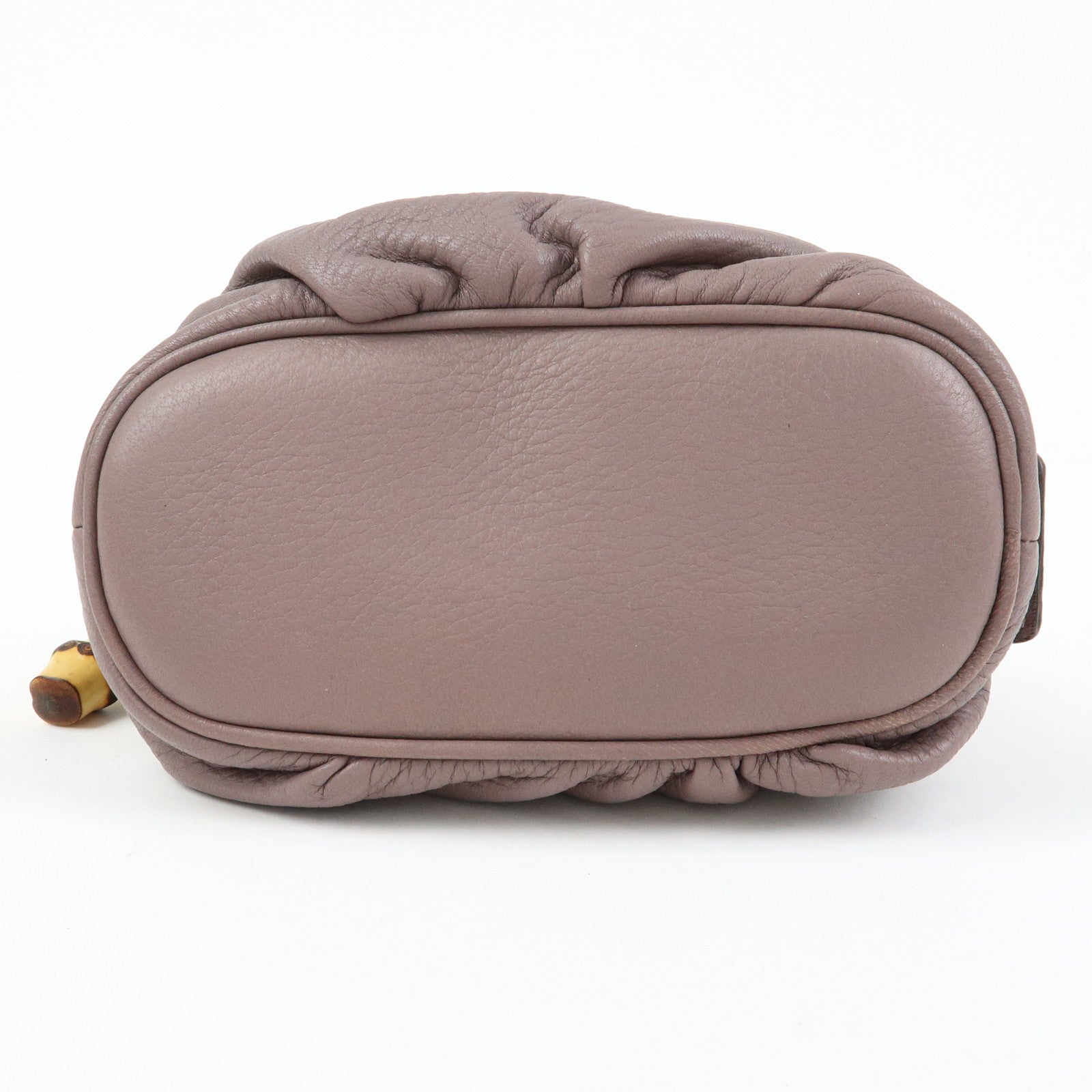GUCCI Bamboo Leather Cosmetic Case Pouch Light Purple 246175