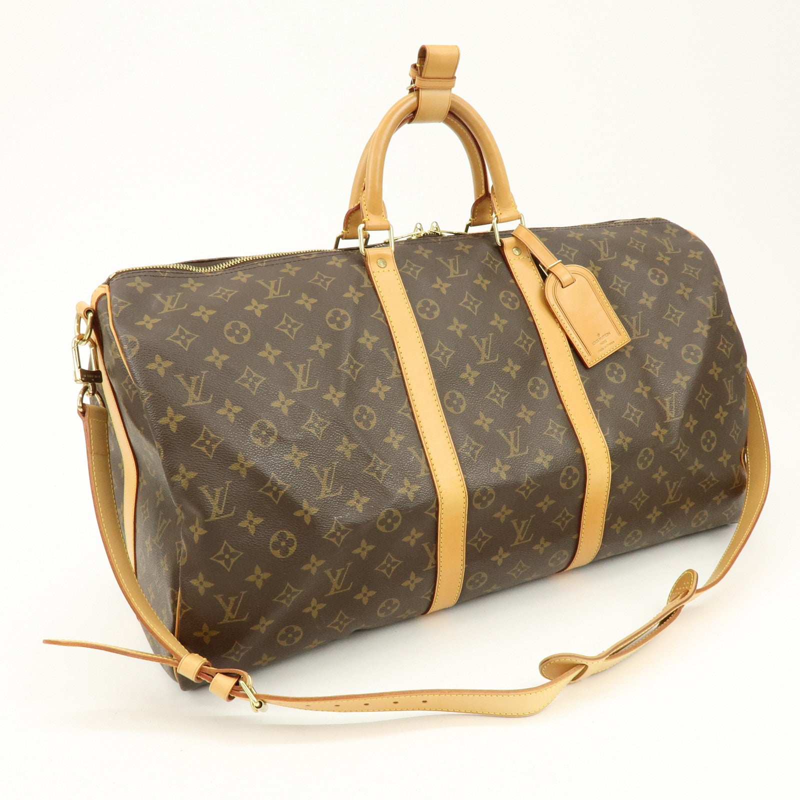 Louis Vuitton Monogram Keep All Bandouliere 55 Boston Bag M41414