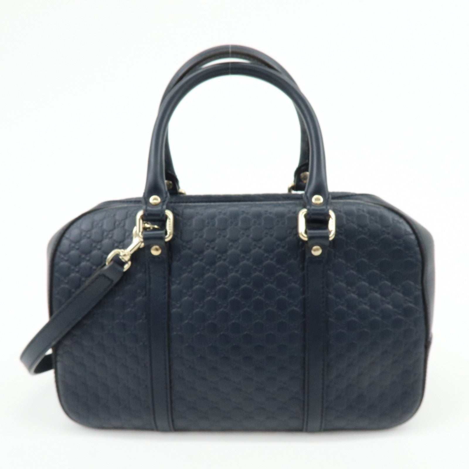 GUCCI Microguccissima Leather 2Way Bag Hand Bag Dark Navy 510286