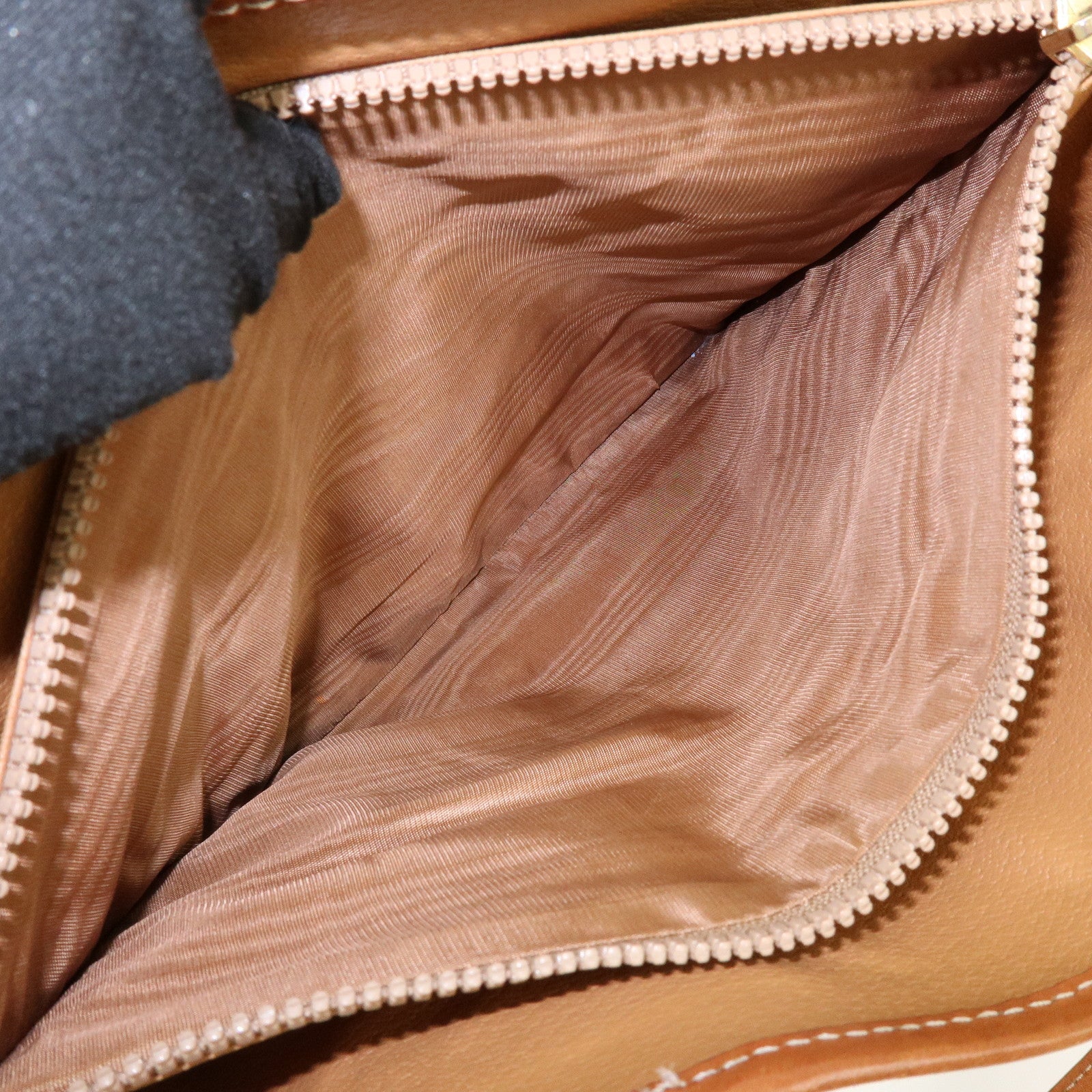 CELINE Macadam PVC Leather Tote Bag Hand Bag Shoulder Bag Brown