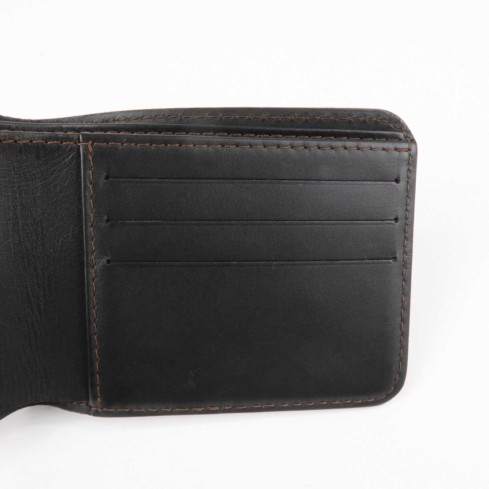 Louis Vuitton Utah Porte Billets 6 Carte Credit Plus Wallet Brown Used