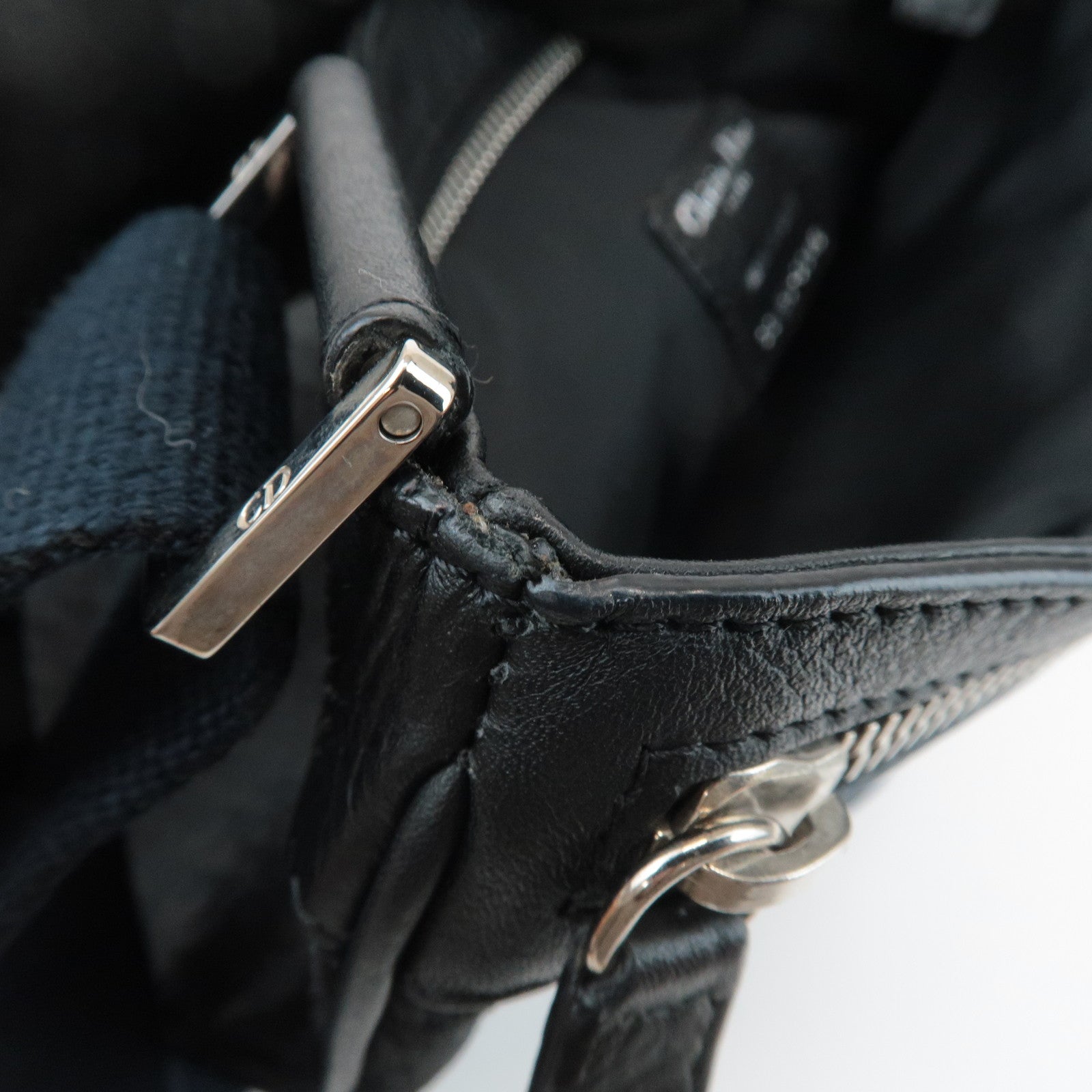 Christian Dior Trotter Street Chic Leather Canvas Shoulder Bag Used