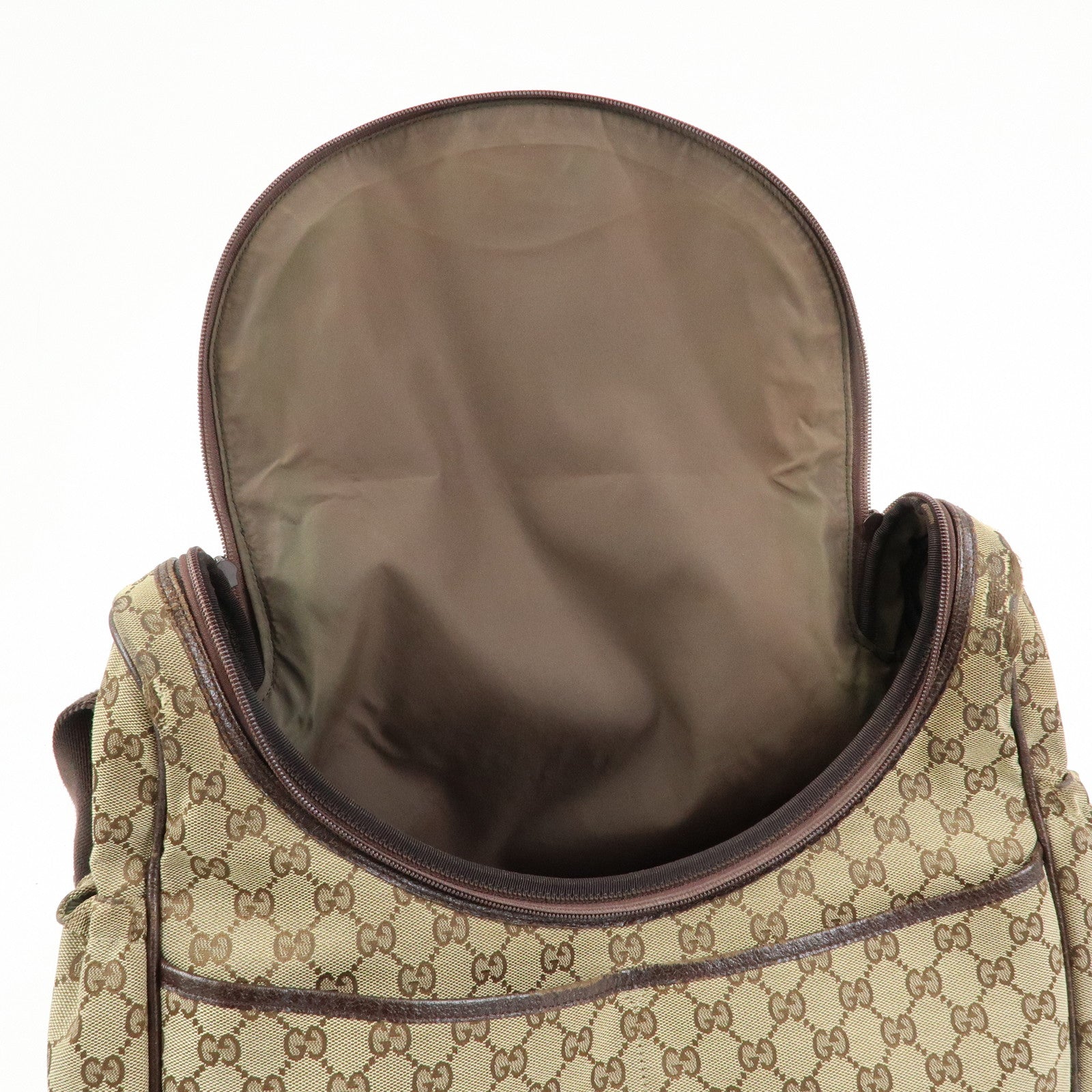 GUCCI GG Canvas Leather Shoulder Crossbody Bag Beige Brown 123326
