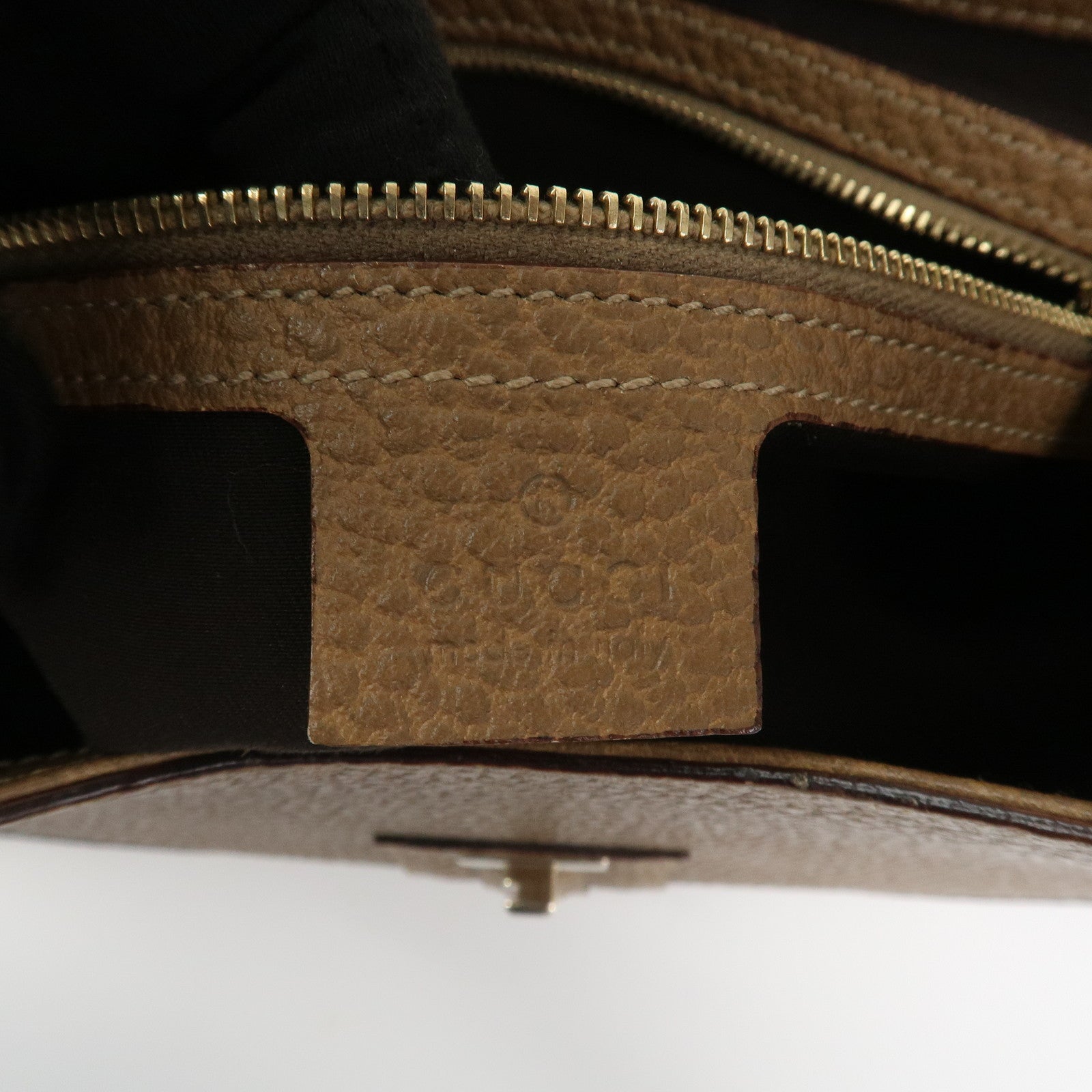 GUCCI Leather Shoulder Bag Hand Bag Brown 130995