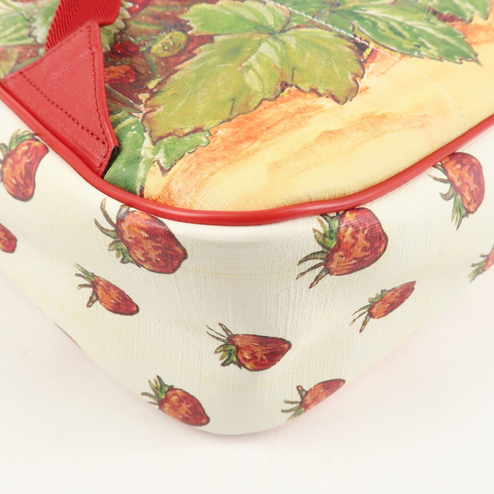 GUCCI Children's PVC Leather Back Pack Beige Red 433578 Used