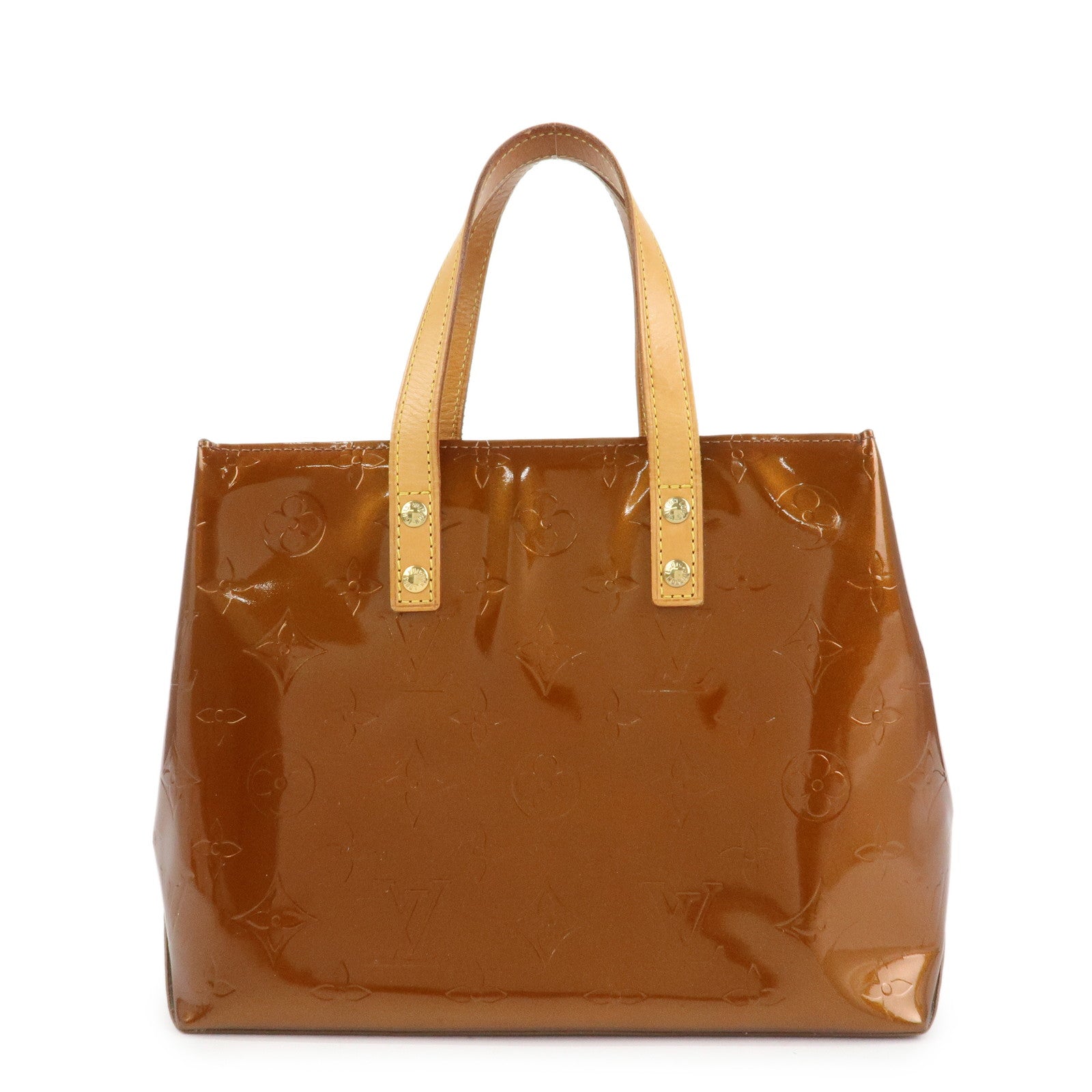 Louis Vuitton Monogram Vernis Lead PM Hand Bag Bronze M91146