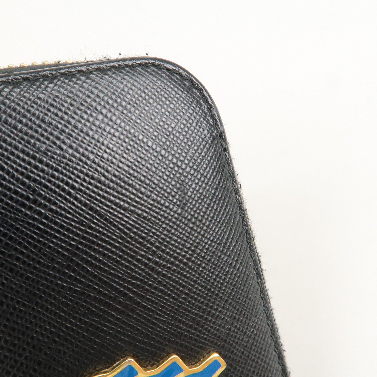PRADA Logo Saffiano Leather Zippy Long Wallet Black 1ML506