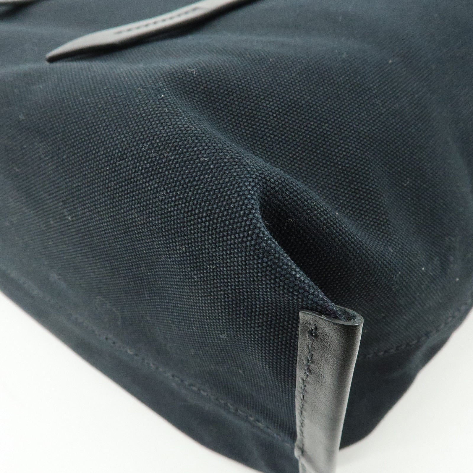 MIU MIU Canvas Leather Tote Bag Hand Bag Shoulder Bag Black