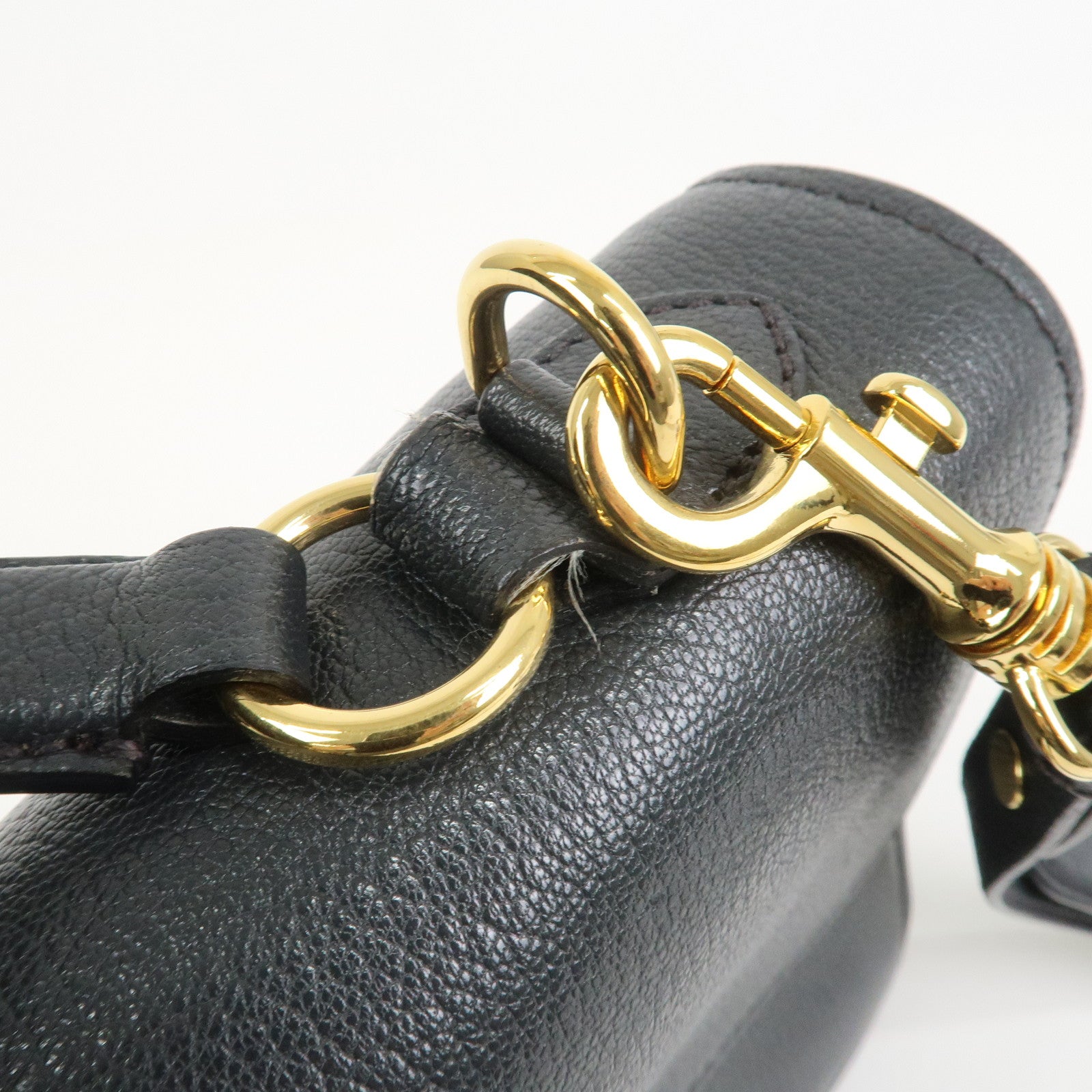 MIU MIU MADRAS Leather 2Way Bag Hand Bag Shoulder Bag Grey