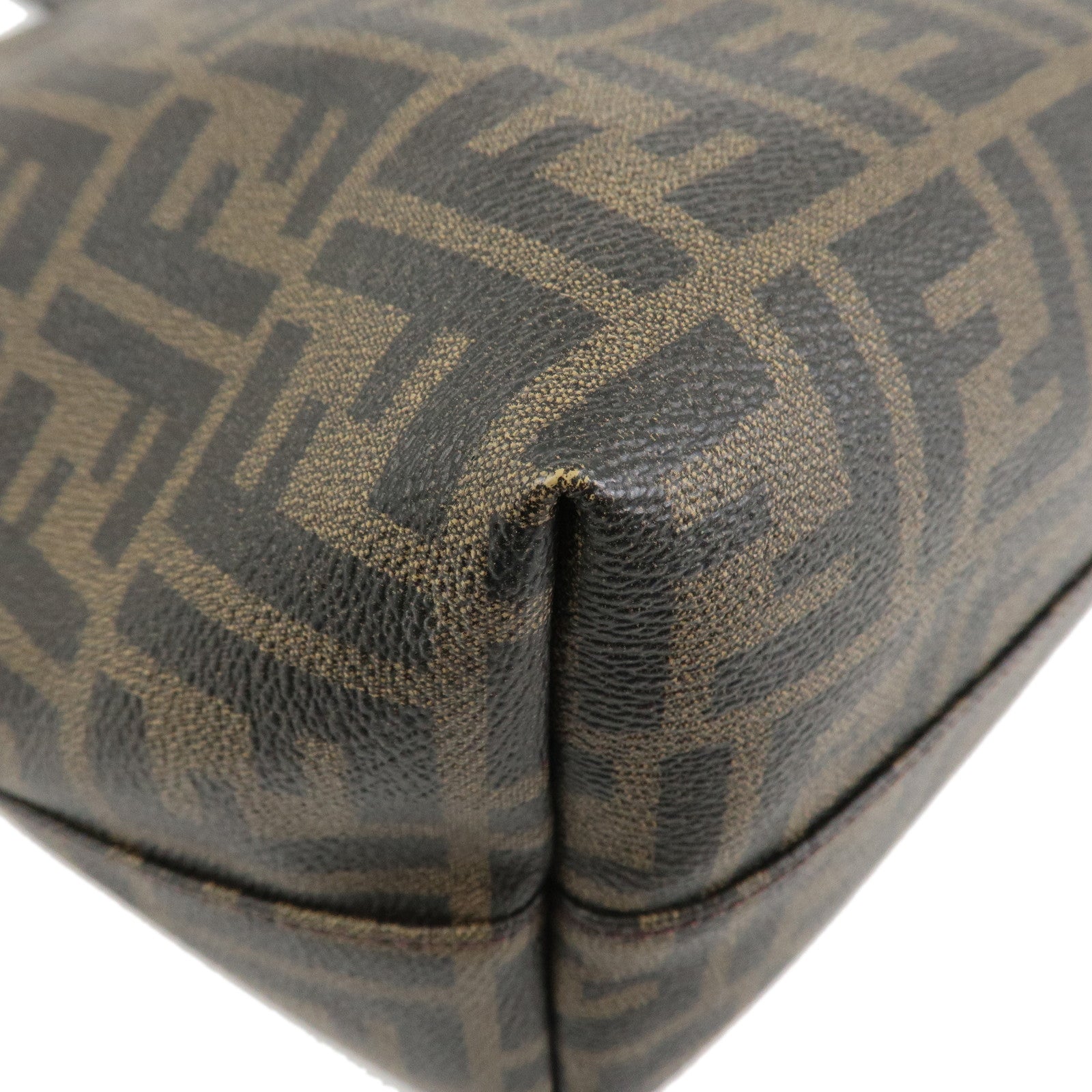 FENDI Zucca PVC Leather Tote Bag Shoulder Bag Brown 8BH185