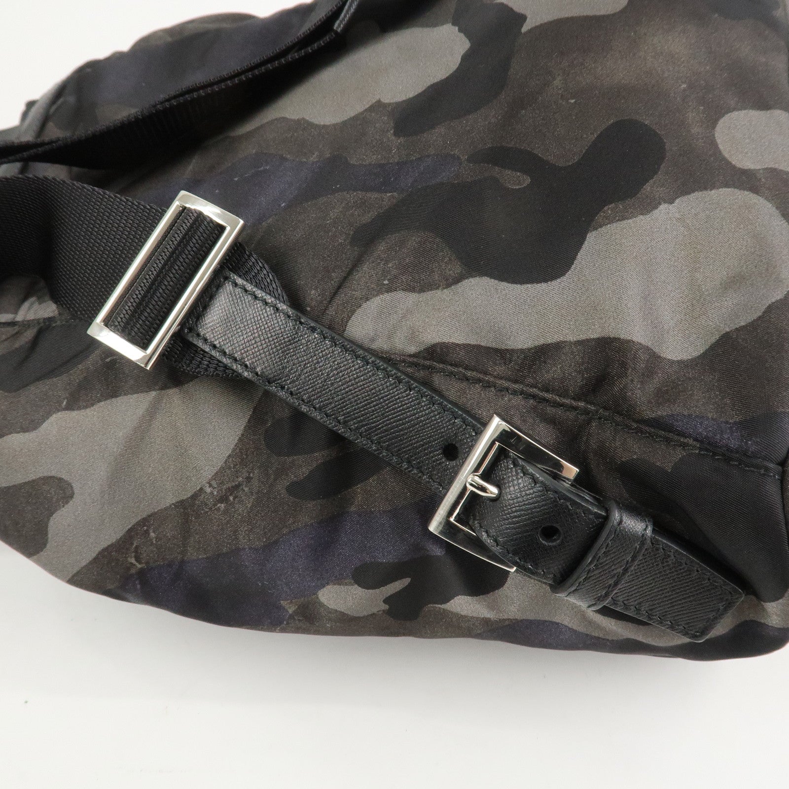 PRADA Triangle Logo Nylon Camouflage Backpack Ruck Sack BZ0032
