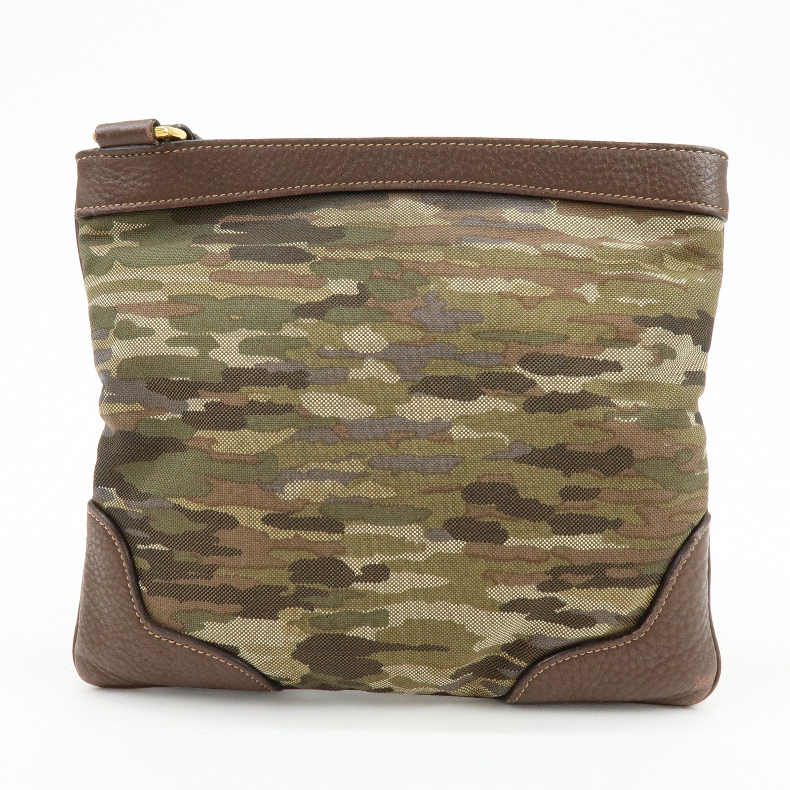 PRADA Logo Jacquard Leather Shoulder Bag Crossbody Bag Camouflage