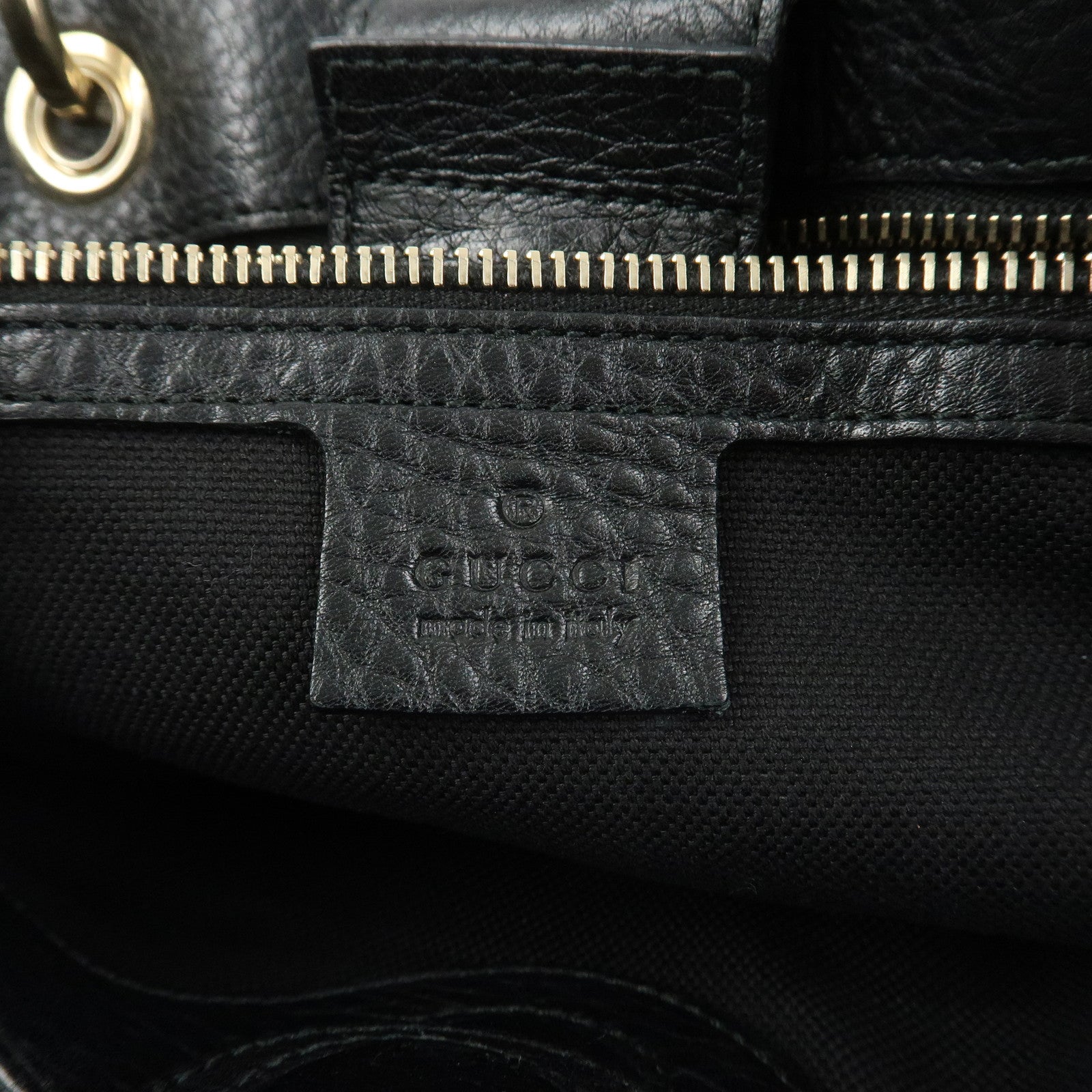 GUCCI Bamboo Shopper Medium 2Way Bag Shoulder Bag Black 323660