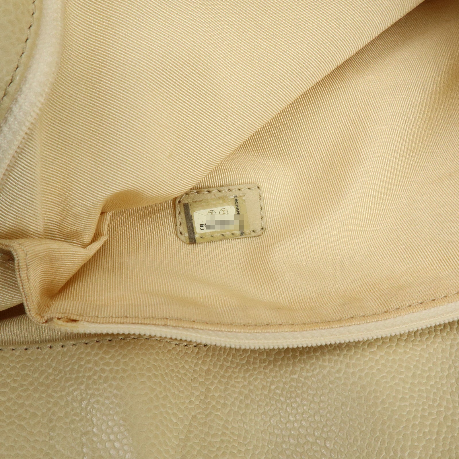 CHANEL COCO Mark Caviarskin Tote Bag Shoulder Bag Ivory