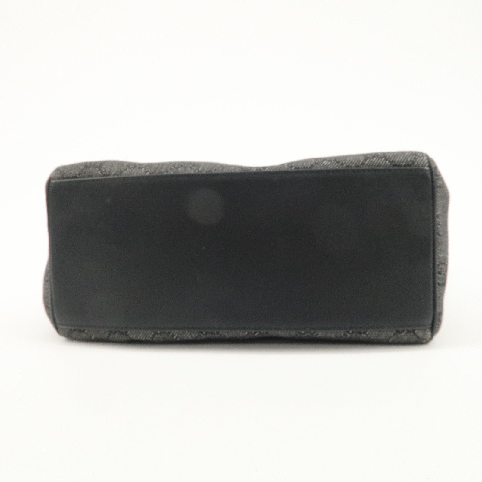 GUCCI GG Canvas Leather Shoulder Bag Hand Bag Black 92699 Used