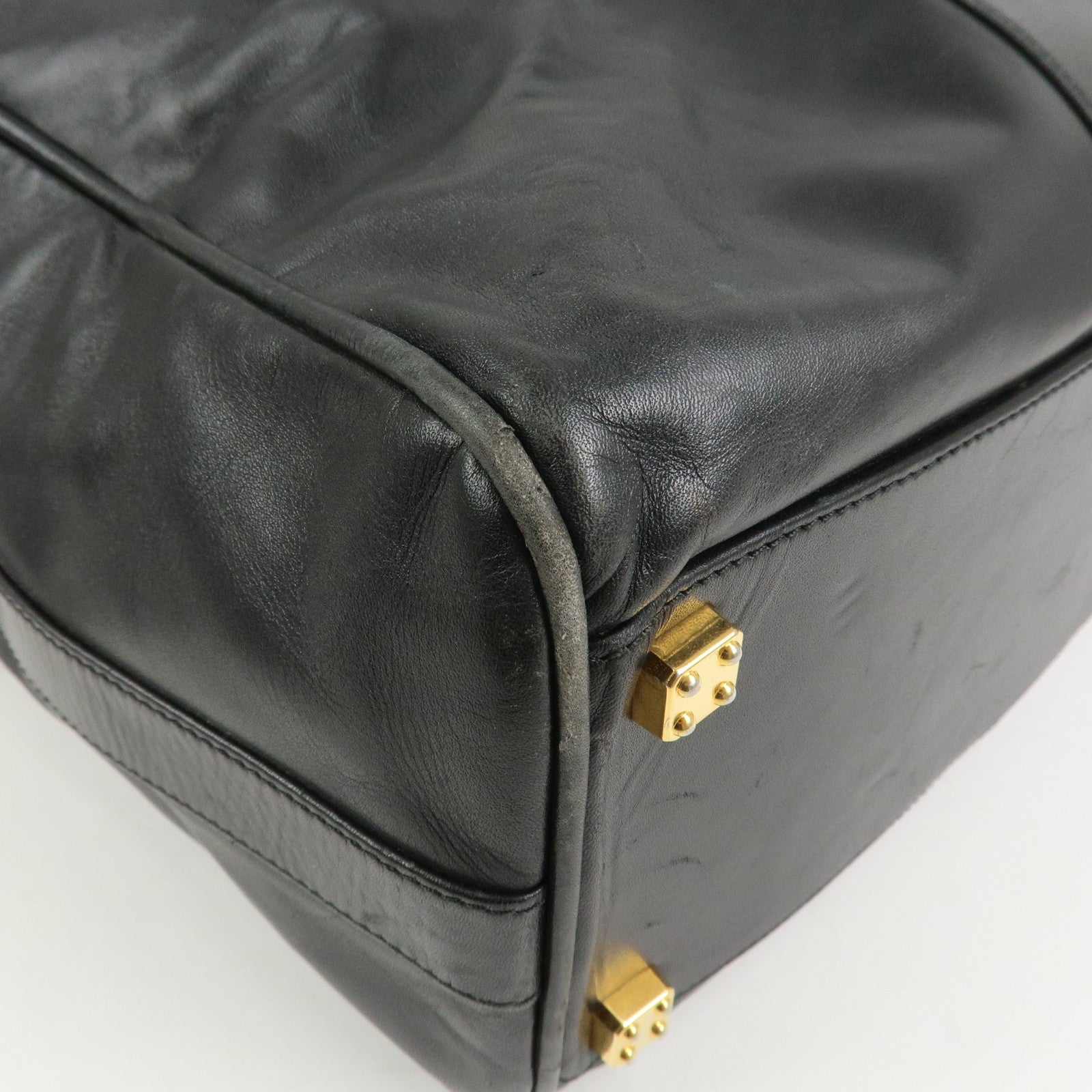 LOEWE Anagram Leather 2Way Bag Boston Bag Shoulder Bag Black