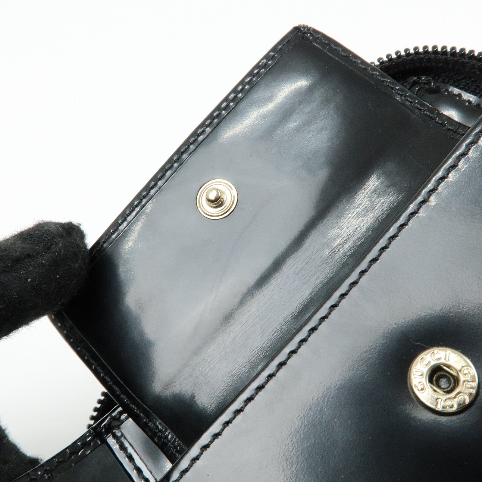 GUCCI GG Canvas Zippy Round Compact Wallet Black 035・203887・2213