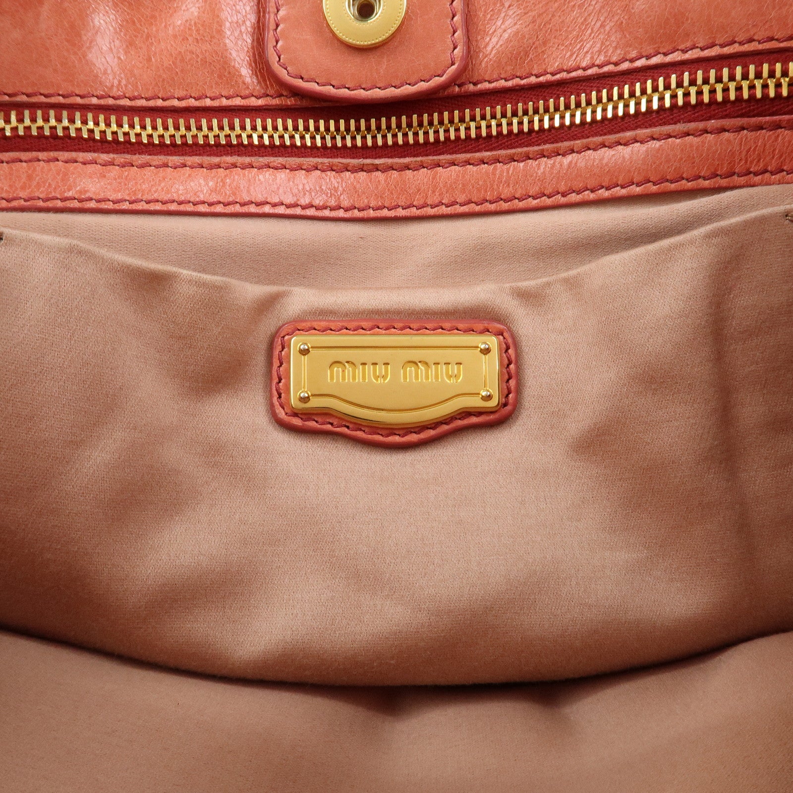 MIU MIU Leather 2Way Bag Hand Bag Shoulder Bag Crossbody Bag Pink