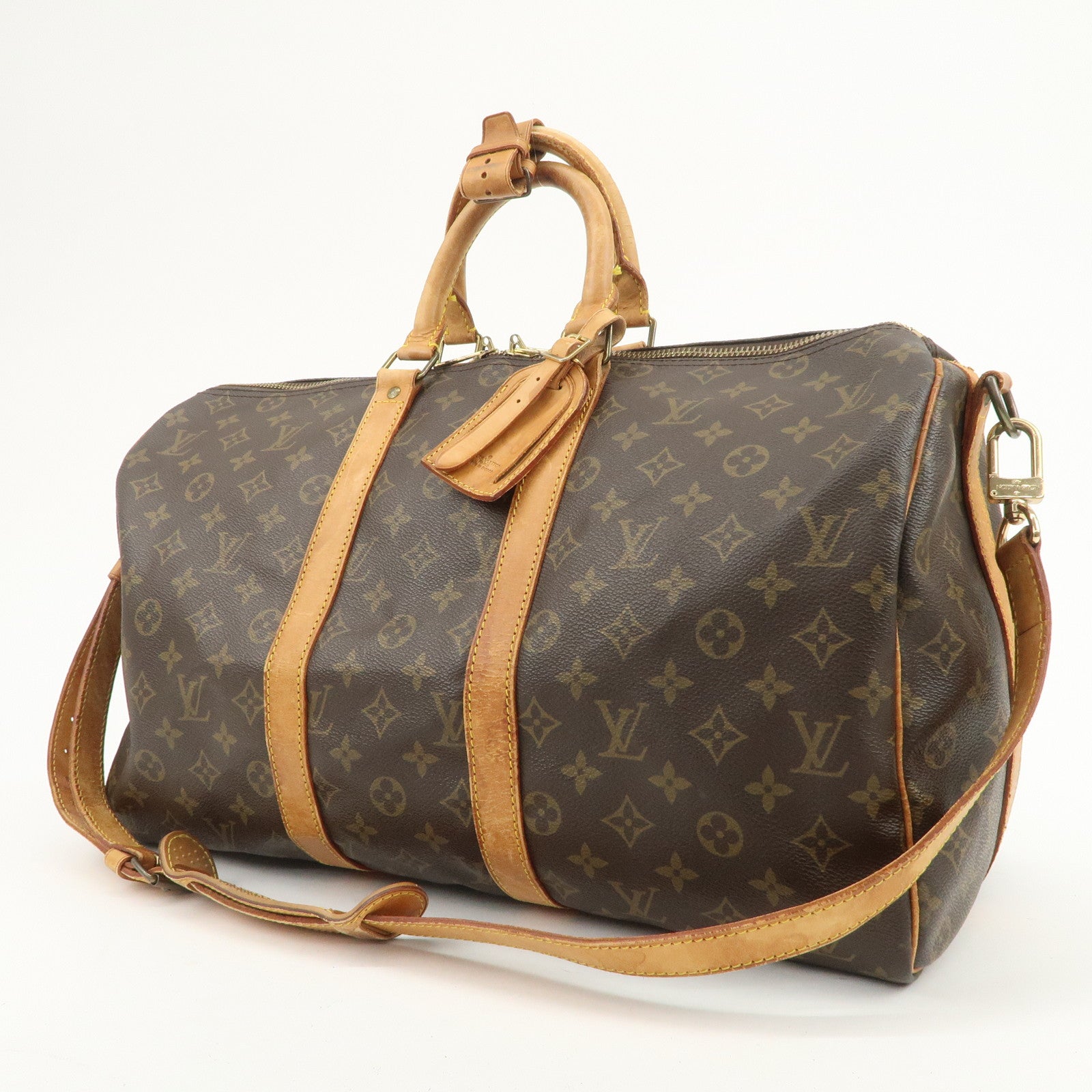 Louis Vuitton Monogram Keep All Bandouliere 45 Boston Bag M41418