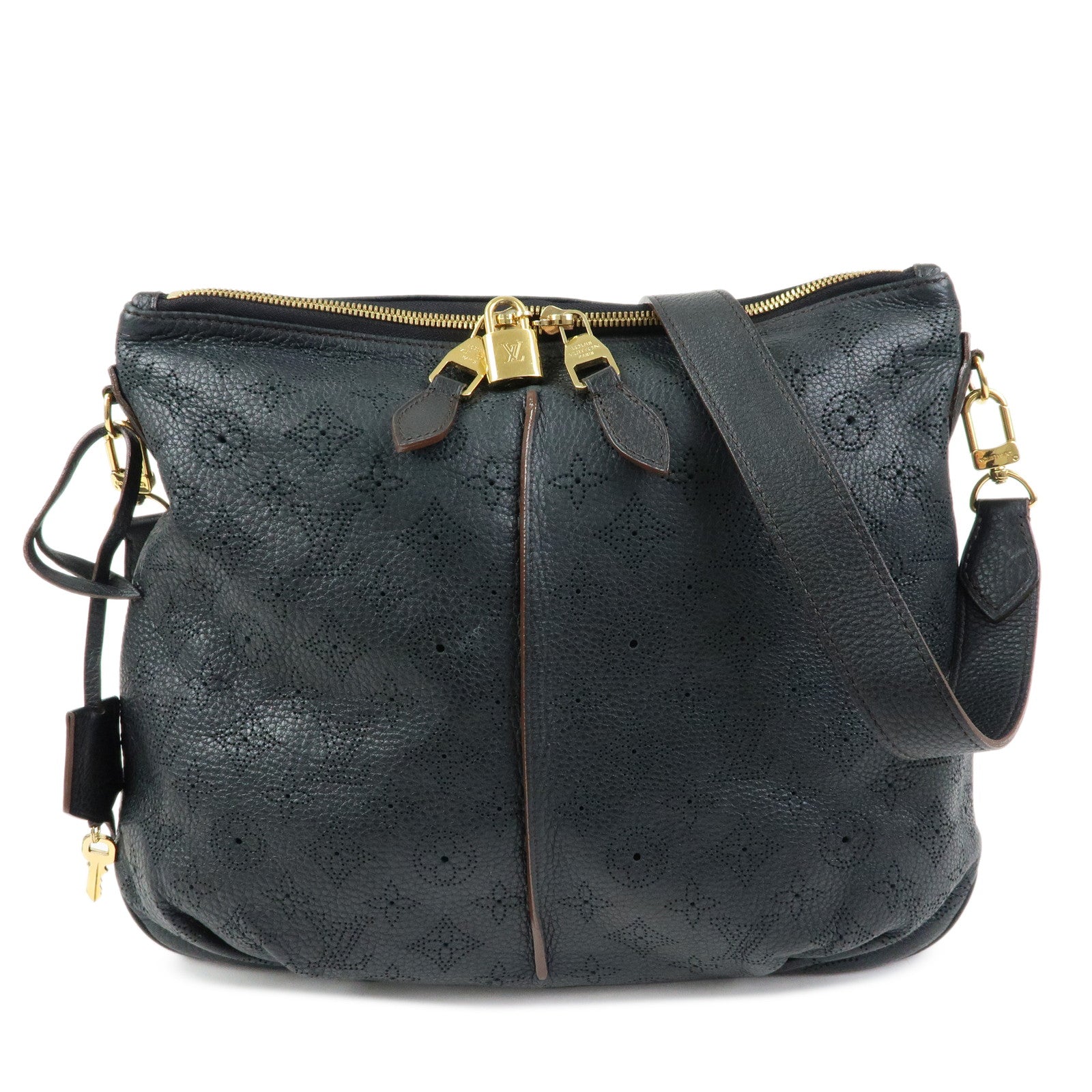 Louis Vuitton Monogram Mahina Selene PM Shoulder Bag Noir M94035